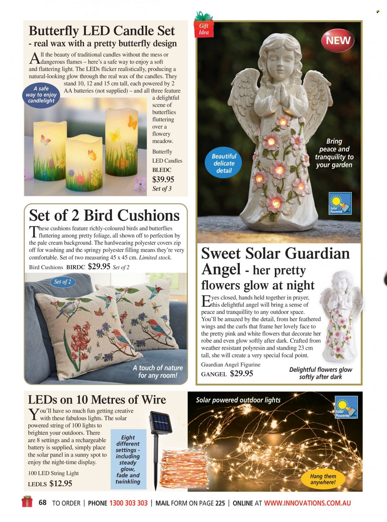 thumbnail - Innovations Catalogue - Sales products - candle, cushion, costume, robe, string lights. Page 68.