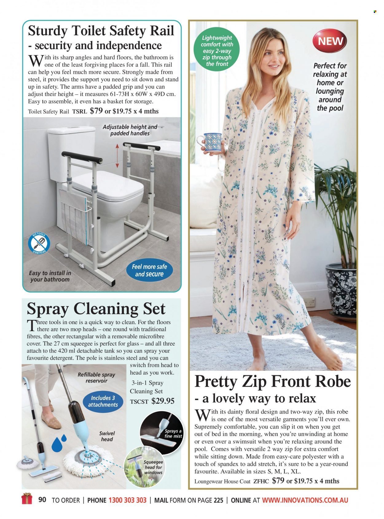 thumbnail - Innovations Catalogue - Sales products - basket, cleaning set, mop, Sharp, microfibre cover, tank, coat, loungewear, costume, robe, swimming suit. Page 90.