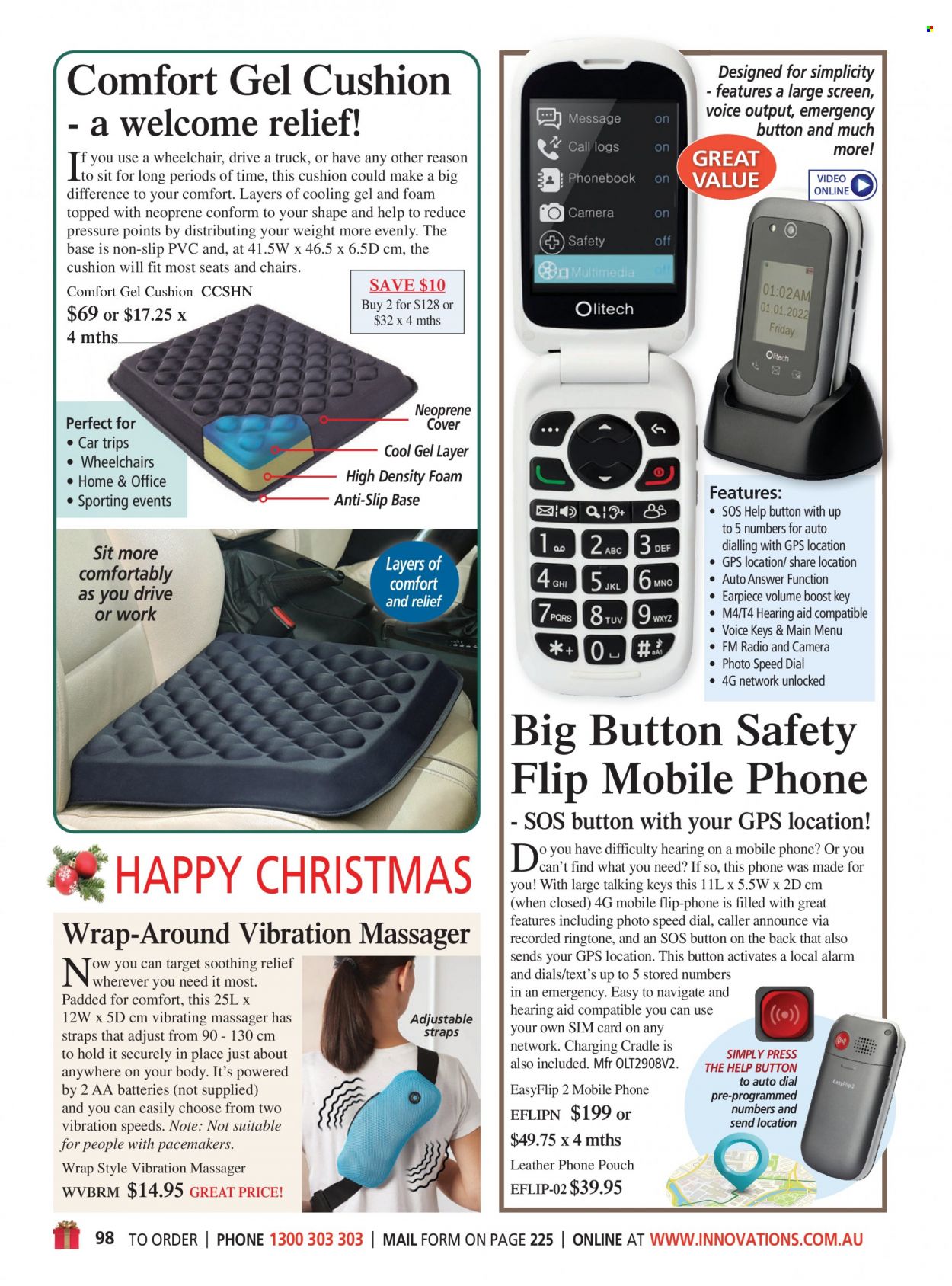 thumbnail - Innovations Catalogue - Sales products - christmas wrap, cushion, radio, massager. Page 98.