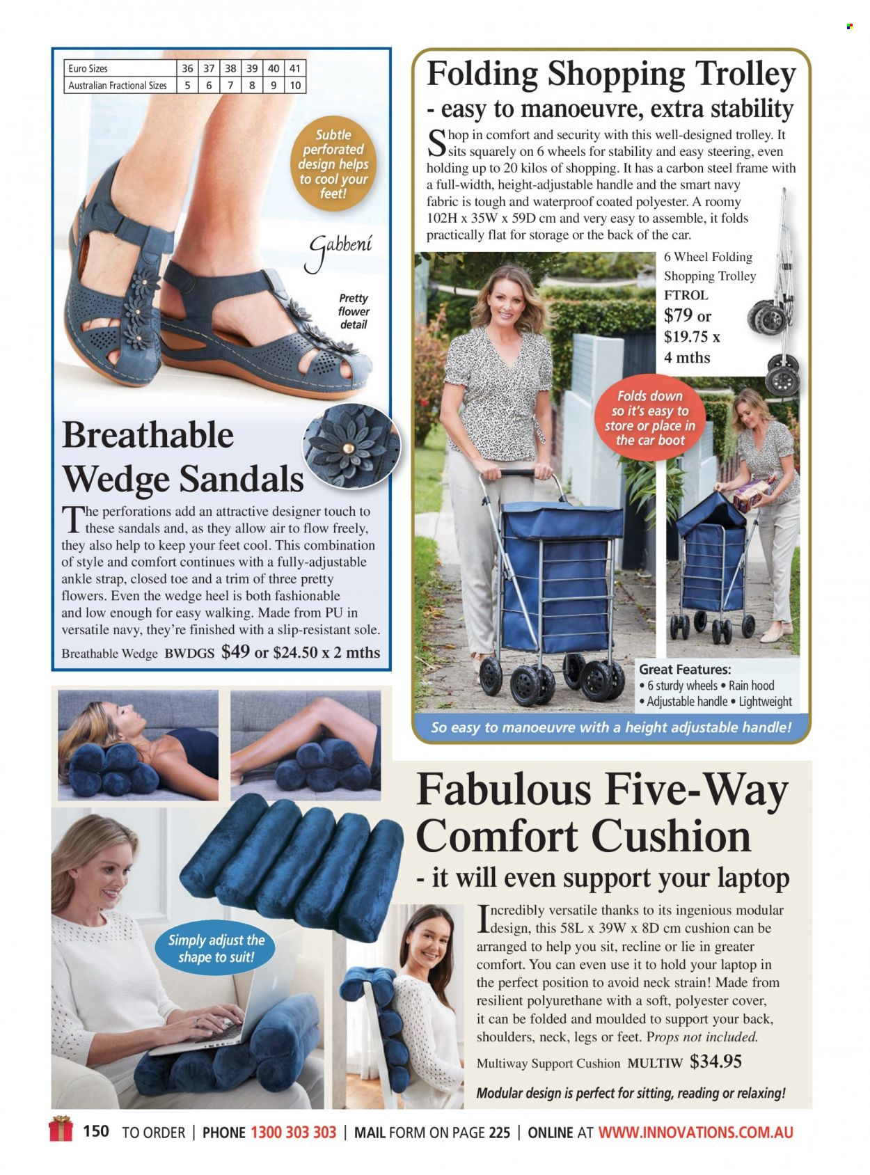 thumbnail - Innovations Catalogue - Sales products - sandals, trolley, cushion. Page 150.