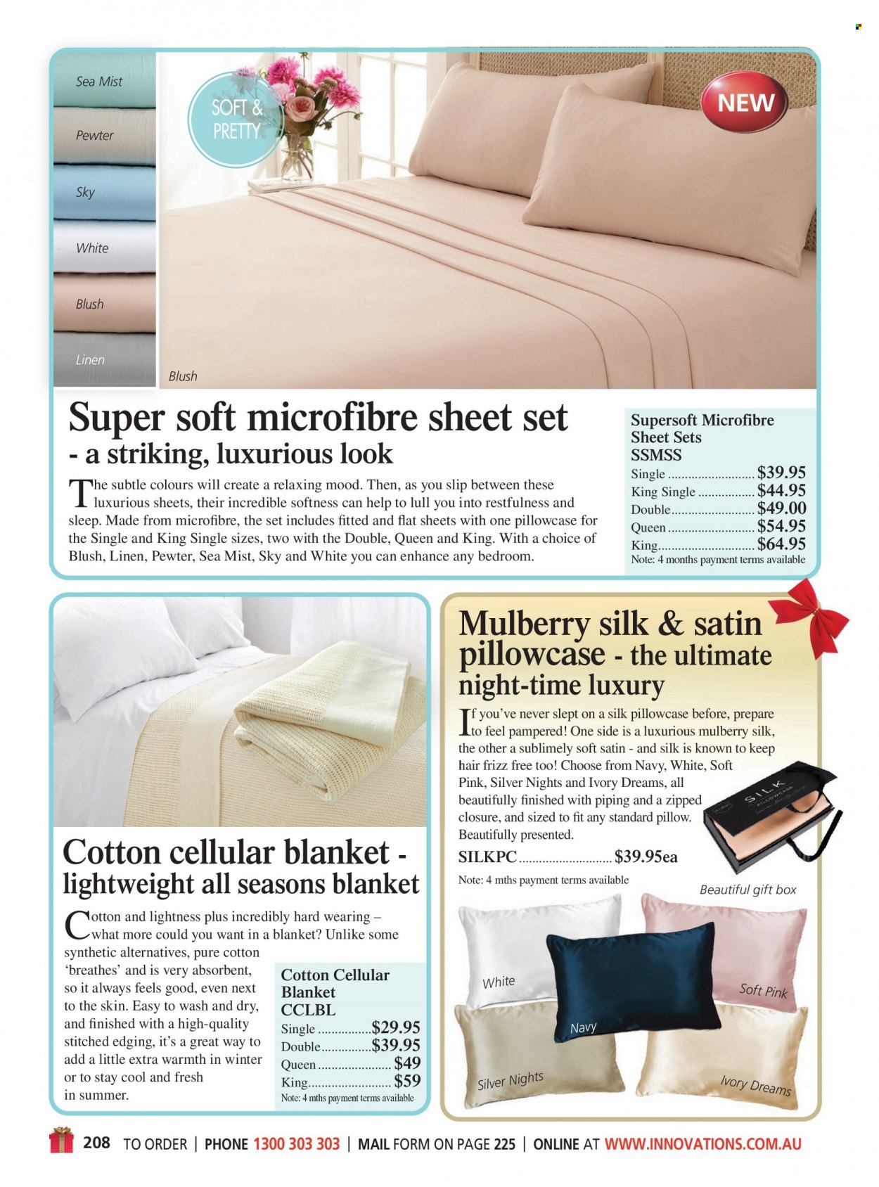 thumbnail - Innovations Catalogue - Sales products - gift box, linens, pillow, pillowcase. Page 208.