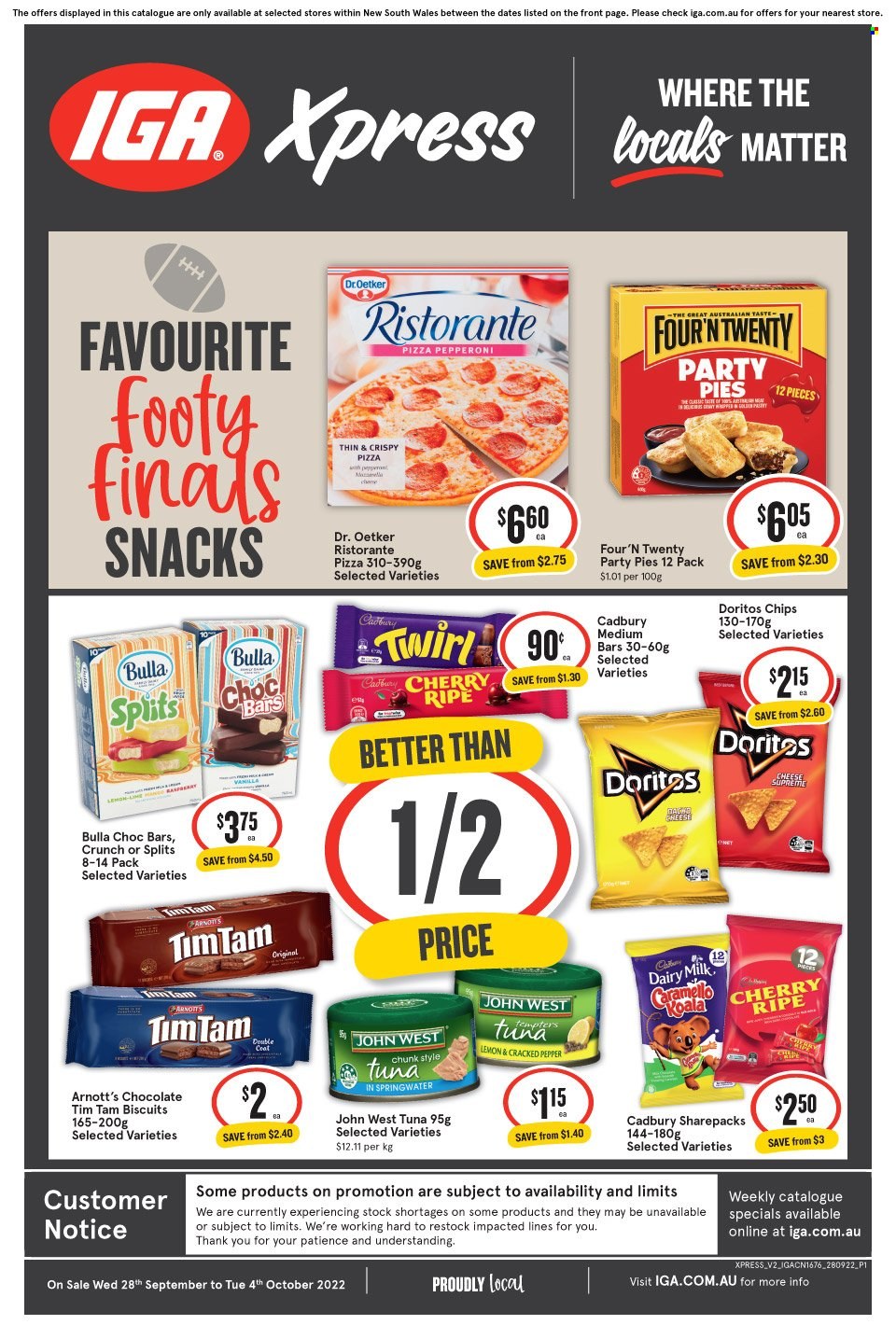 IGA Xpress catalogue - 28 Sep 2022 - 4 Oct 2022. Page 1