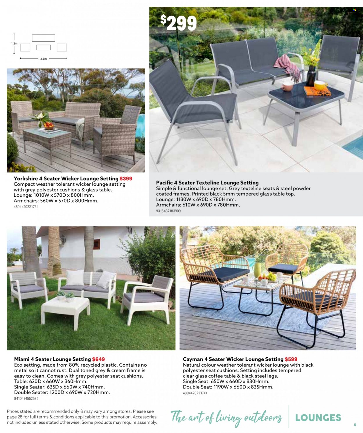 thumbnail - Mitre 10 Catalogue - 14 Sep 2022 - 31 Dec 2022 - Sales products - cushion, table, arm chair, lounge, coffee table. Page 5.
