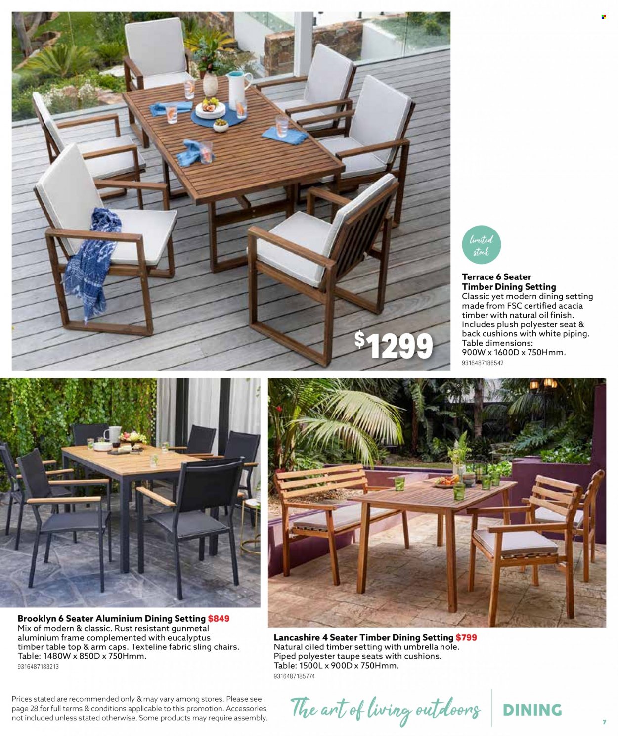 thumbnail - Mitre 10 Catalogue - 14 Sep 2022 - 31 Dec 2022 - Sales products - cushion, table, chair, aluminium frame. Page 7.