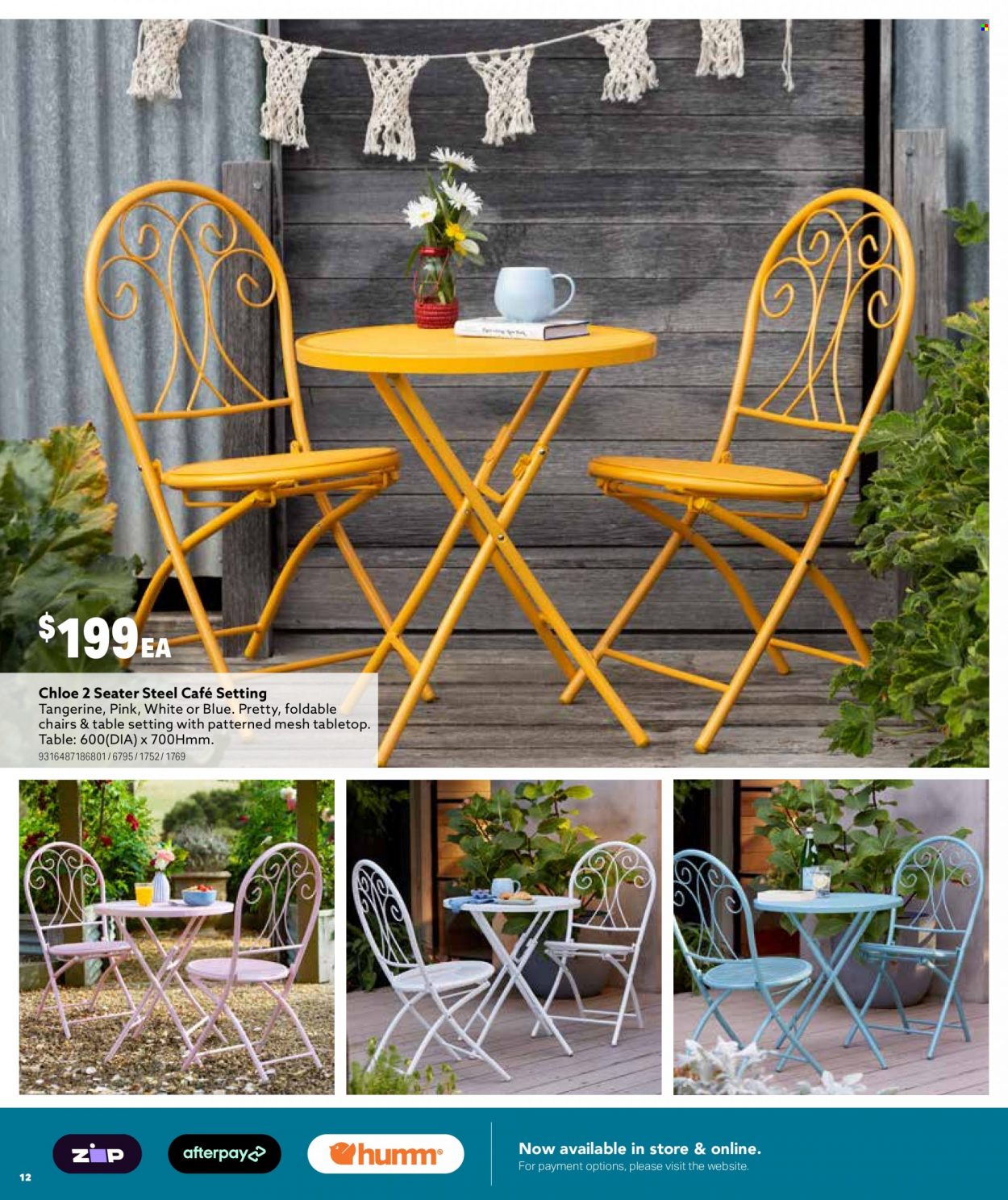 thumbnail - Mitre 10 Catalogue - 14 Sep 2022 - 31 Dec 2022 - Sales products - table, chair. Page 12.