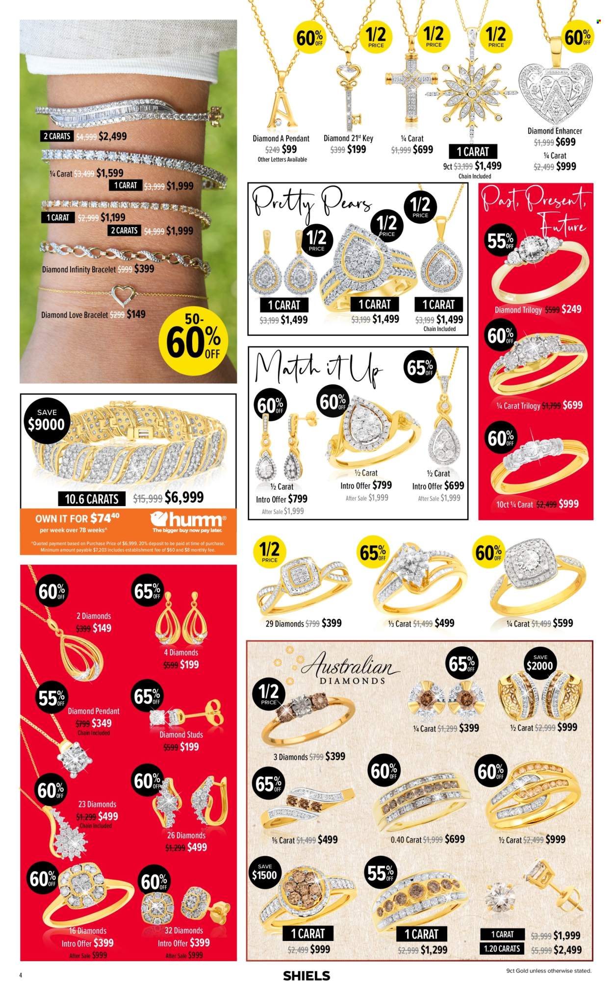 thumbnail - Shiels Catalogue - 17 Oct 2022 - 24 Dec 2022 - Sales products - bracelet, studs, pendant. Page 4.