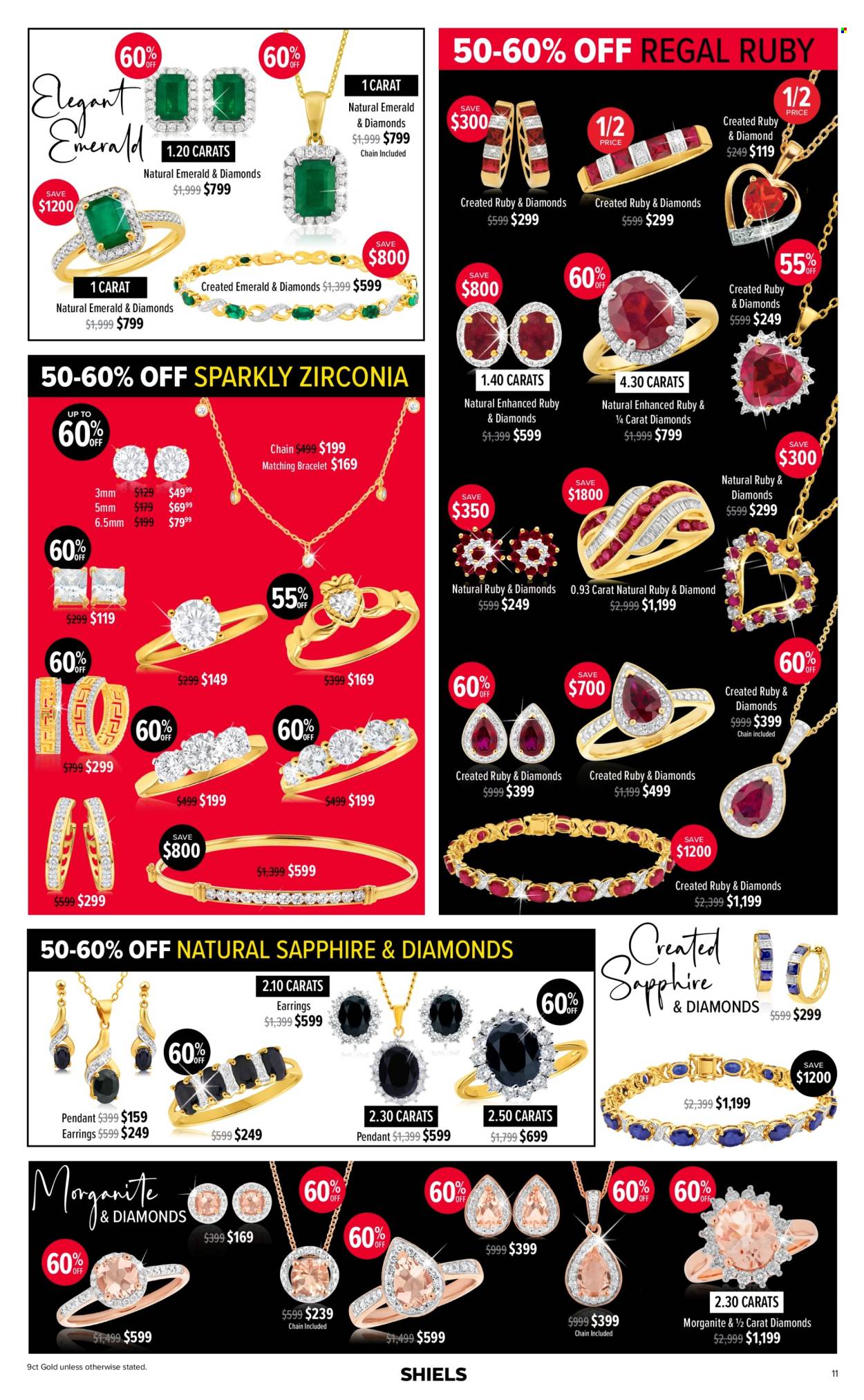 thumbnail - Shiels Catalogue - 17 Oct 2022 - 24 Dec 2022 - Sales products - bracelet, pendant, earrings. Page 11.