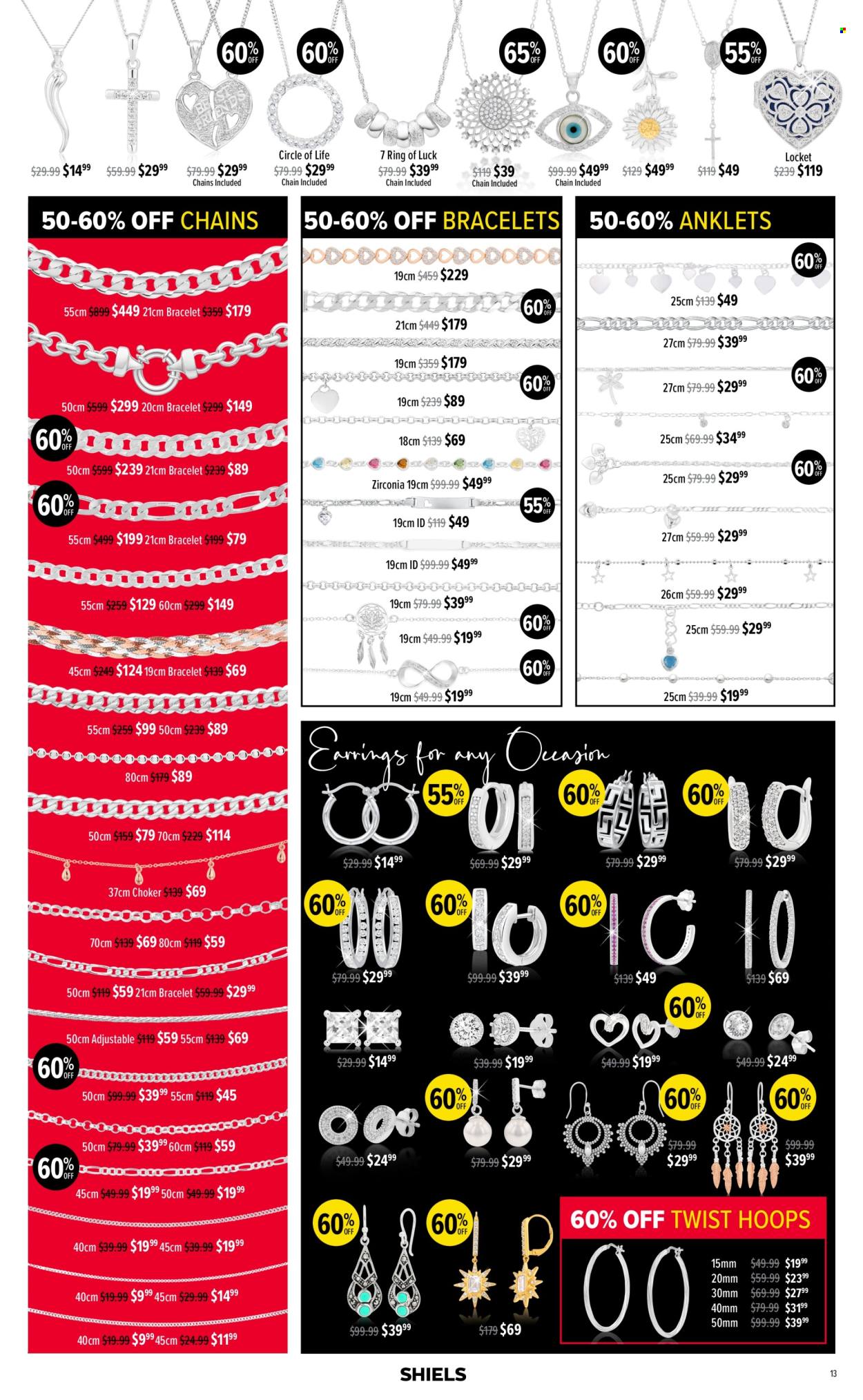 thumbnail - Shiels Catalogue - 17 Oct 2022 - 24 Dec 2022 - Sales products - bracelet, locket. Page 13.