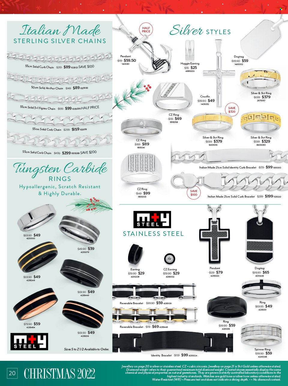 thumbnail - Angus & Coote Catalogue - 24 Oct 2022 - 24 Dec 2022 - Sales products - bracelet, watch, pendant, earrings. Page 20.