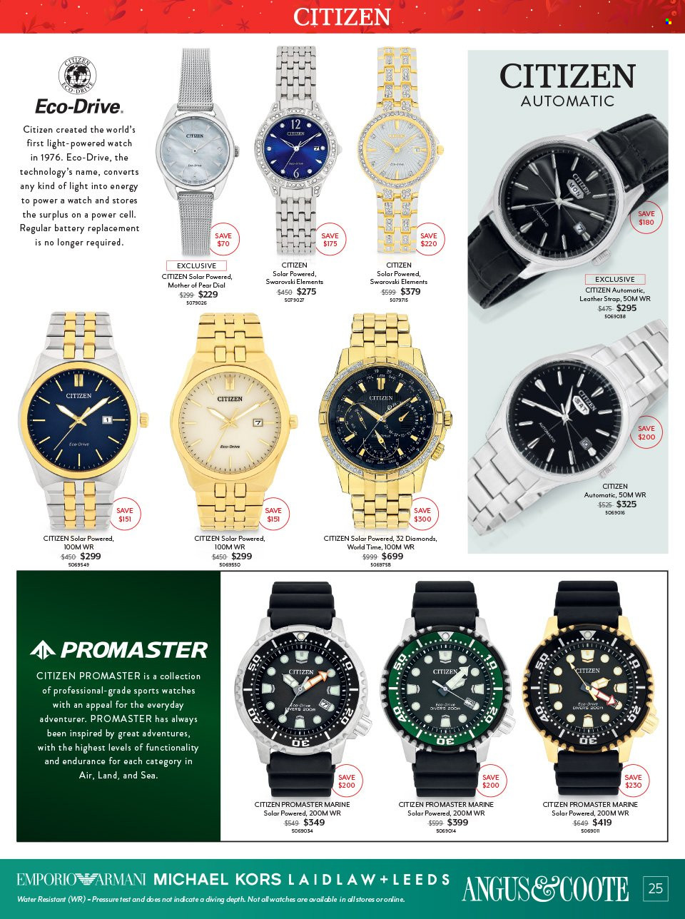 thumbnail - Angus & Coote Catalogue - 24 Oct 2022 - 24 Dec 2022 - Sales products - Michael Kors, Swarovski, watch. Page 25.
