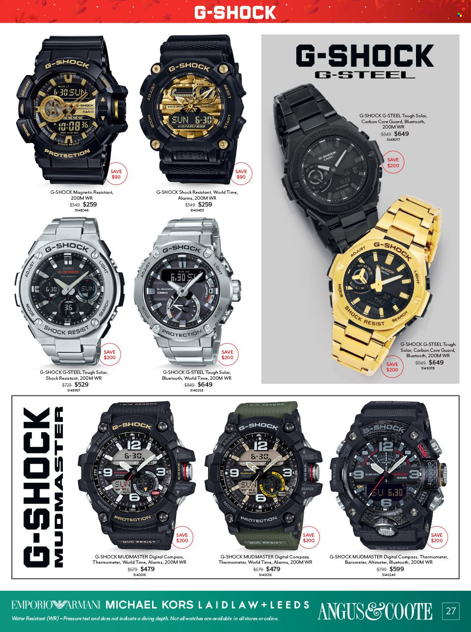 thumbnail - Angus & Coote Catalogue - 24 Oct 2022 - 24 Dec 2022 - Sales products - Casio, Michael Kors, watch. Page 27.
