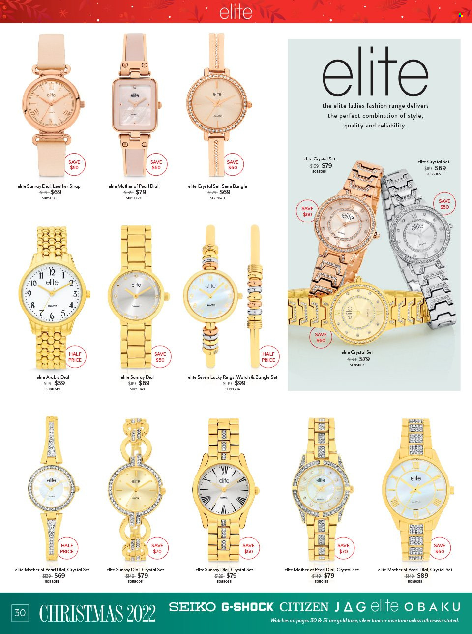 thumbnail - Angus & Coote Catalogue - 24 Oct 2022 - 24 Dec 2022 - Sales products - Seiko, watch. Page 30.
