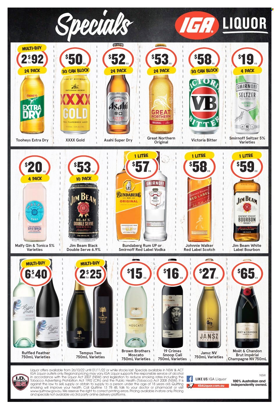 IGA LIQUOR catalogue - 26 Oct 2022 - 1 Nov 2022. Page 1