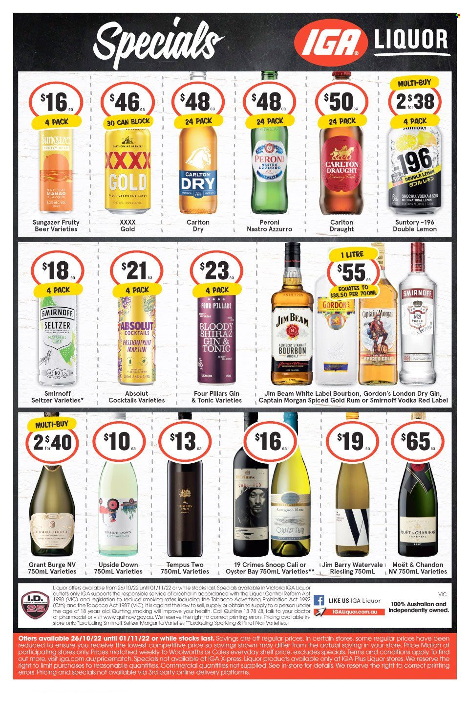 IGA LIQUOR catalogue - 26 Oct 2022 - 1 Nov 2022. Page 1