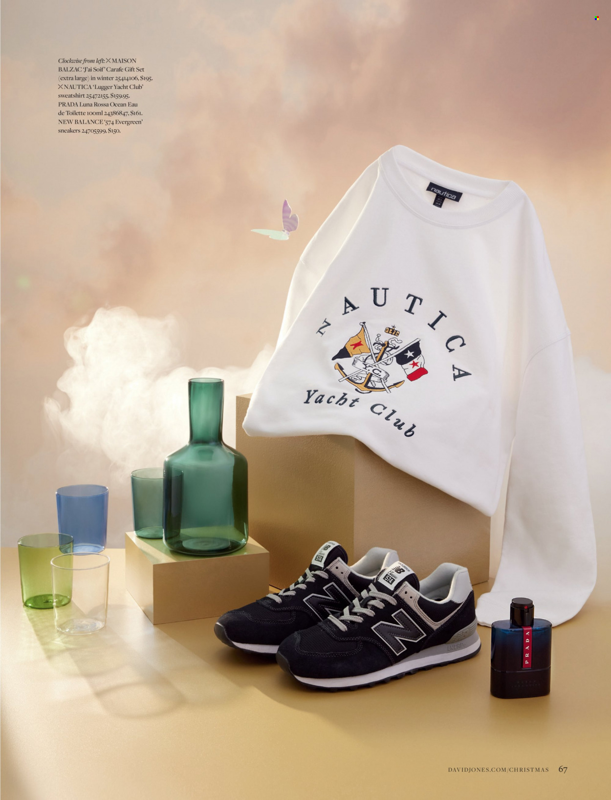 thumbnail - David Jones Catalogue - 31 Oct 2022 - 24 Dec 2022 - Sales products - New Balance, sneakers, gift set, eau de toilette, Prada, sweatshirt. Page 67.