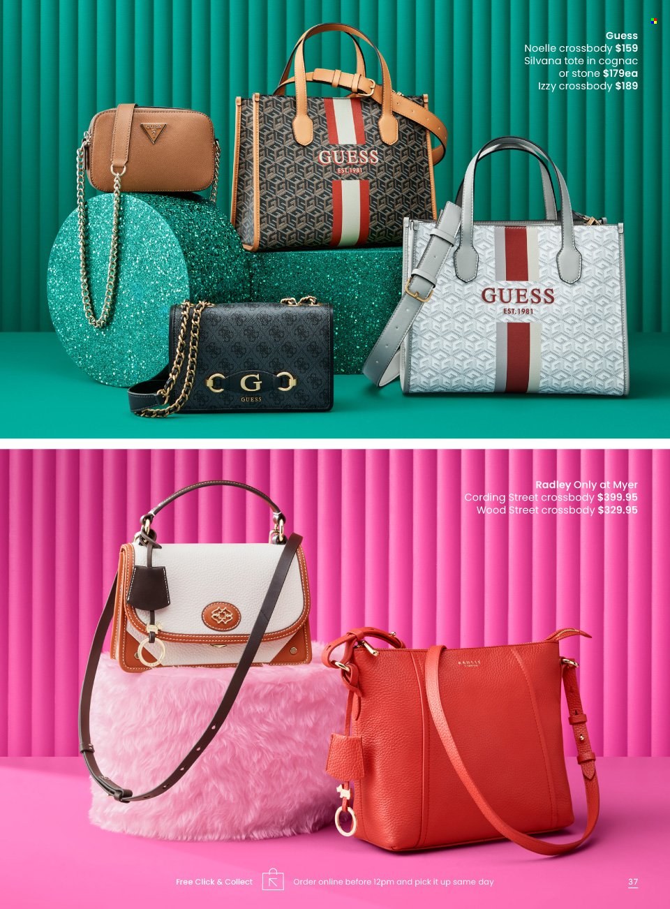 thumbnail - Myer Catalogue - Sales products - Guess, tote. Page 37.
