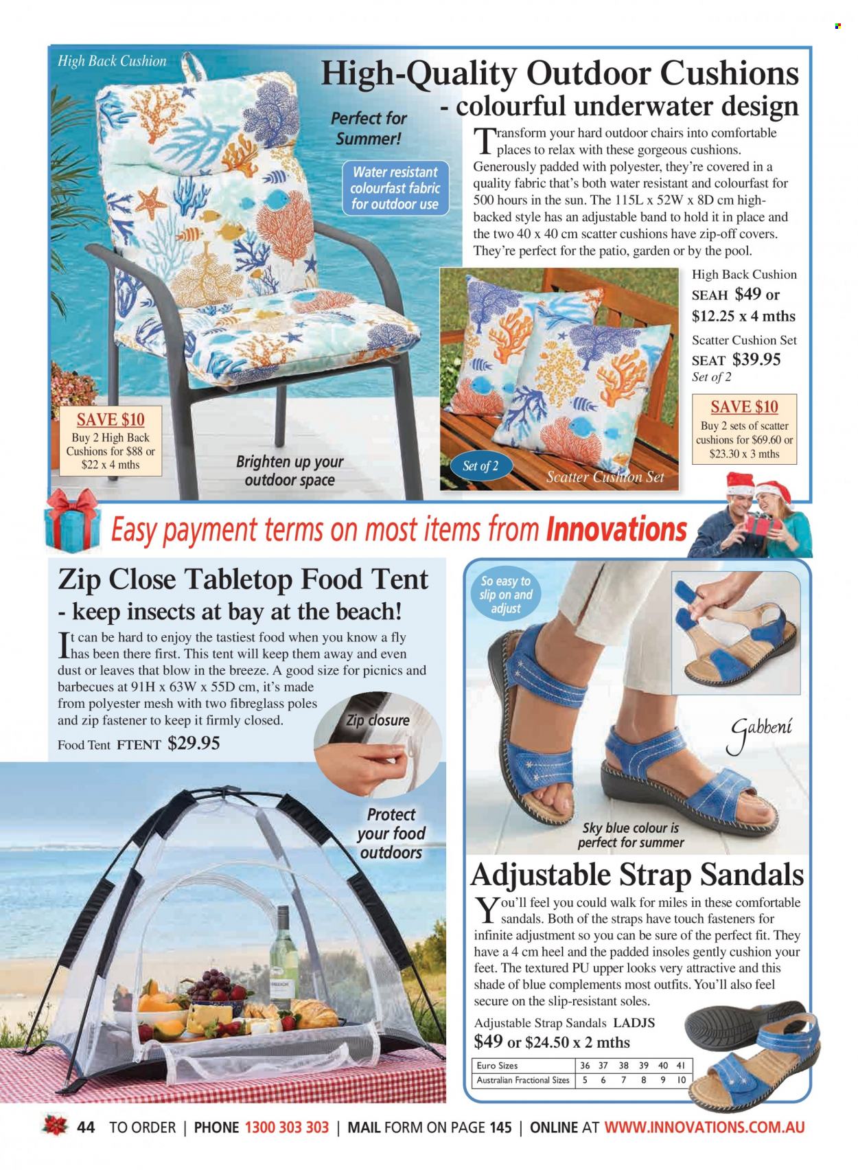 thumbnail - Innovations Catalogue - Sales products - sandals, cushion. Page 44.