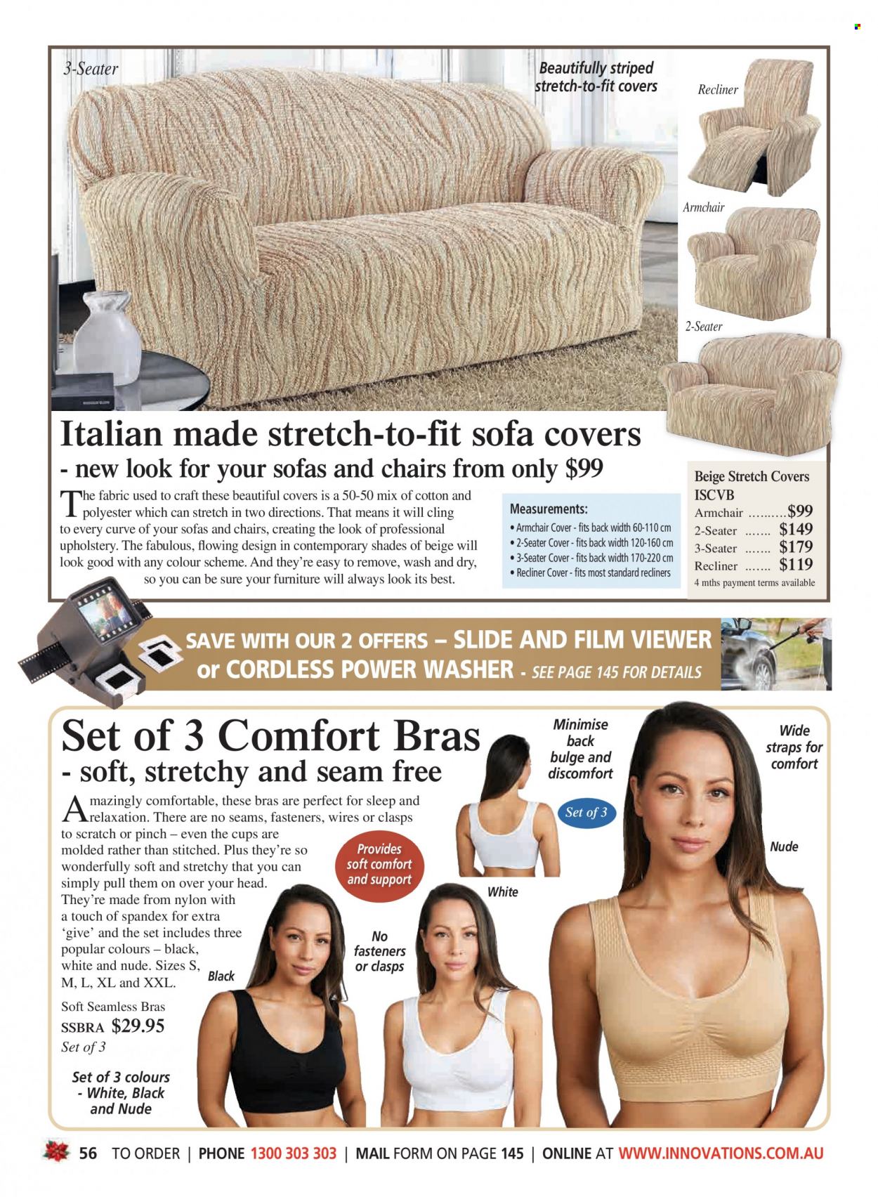 thumbnail - Innovations Catalogue - Sales products - cup, sofa cover, bra. Page 56.