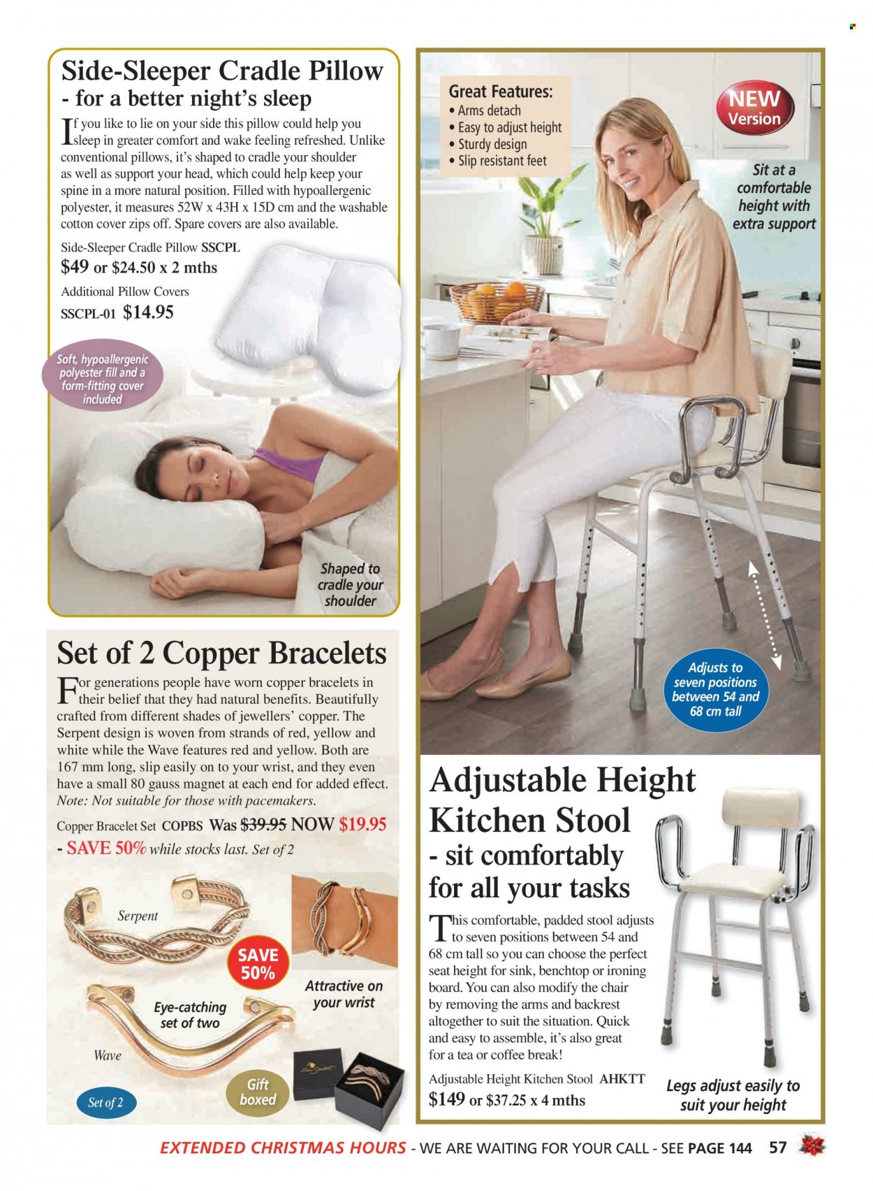 thumbnail - Innovations Catalogue - Sales products - ironing board, pillow cover, bracelet. Page 57.