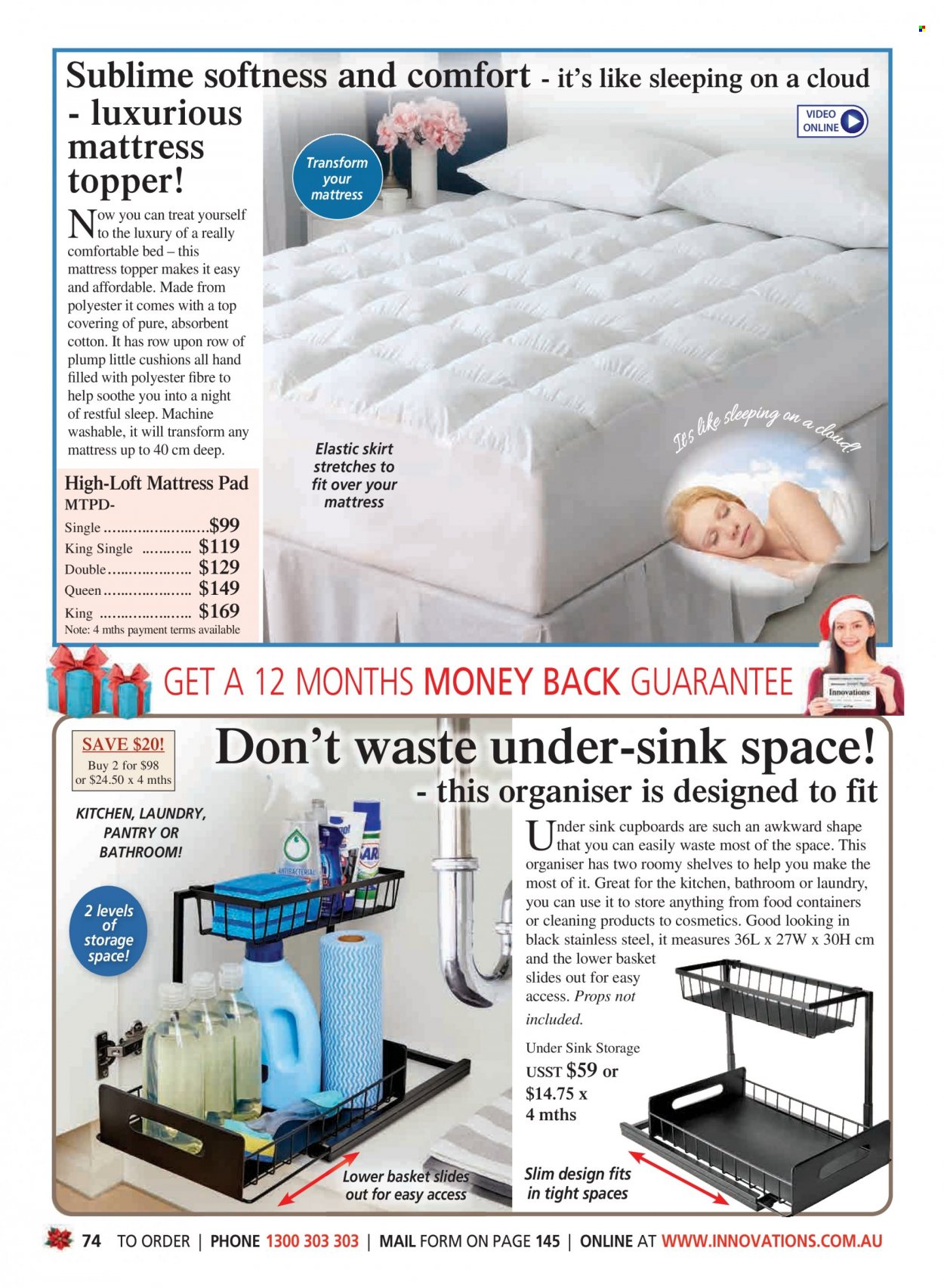 thumbnail - Innovations Catalogue - Sales products - basket, cushion, topper, mattress protector. Page 74.