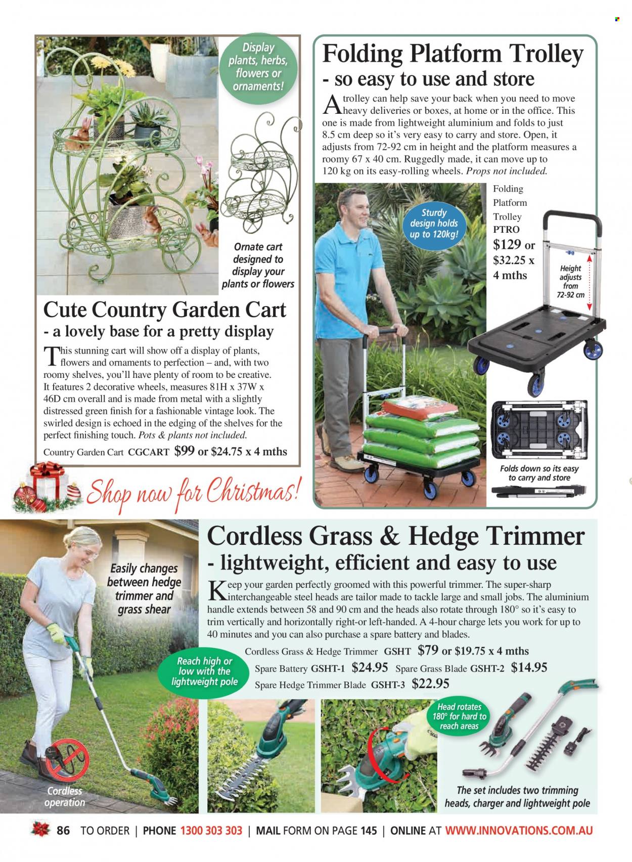thumbnail - Innovations Catalogue - Sales products - trolley, pot, Sharp, trimmer. Page 86.
