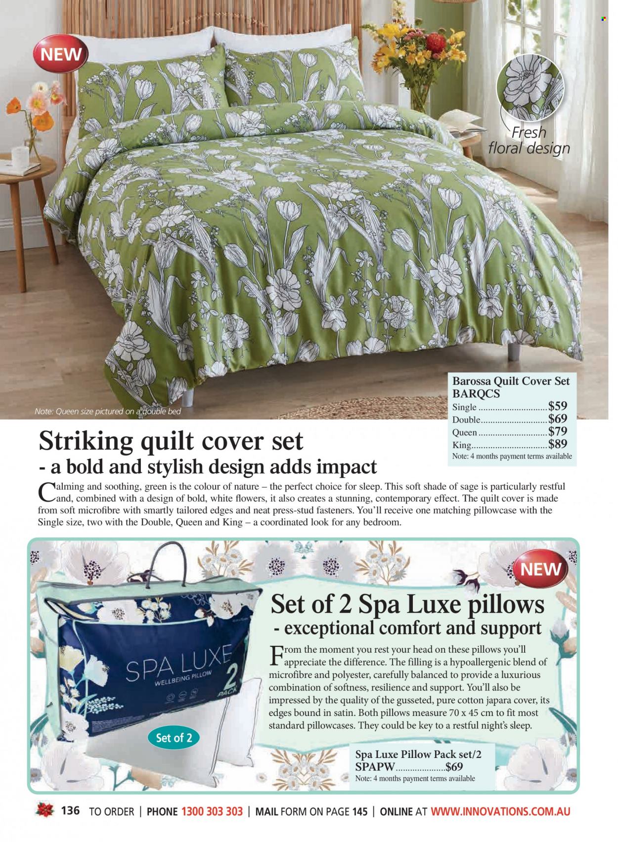 thumbnail - Innovations Catalogue - Sales products - pillow, pillowcase, quilt, quilt cover set. Page 136.