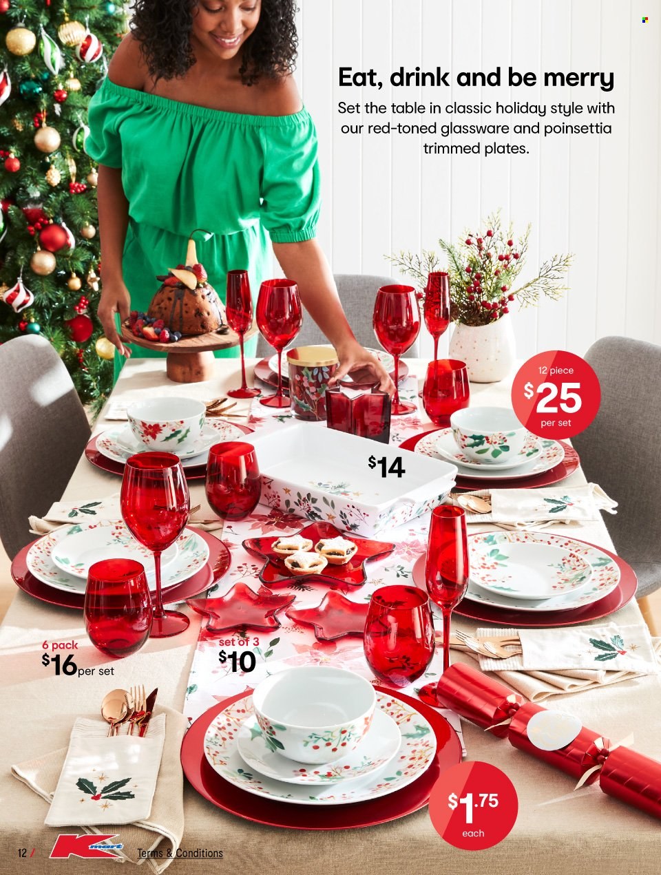 thumbnail - Kmart Catalogue - 3 Nov 2022 - 14 Dec 2022 - Sales products - glassware set, plate. Page 12.