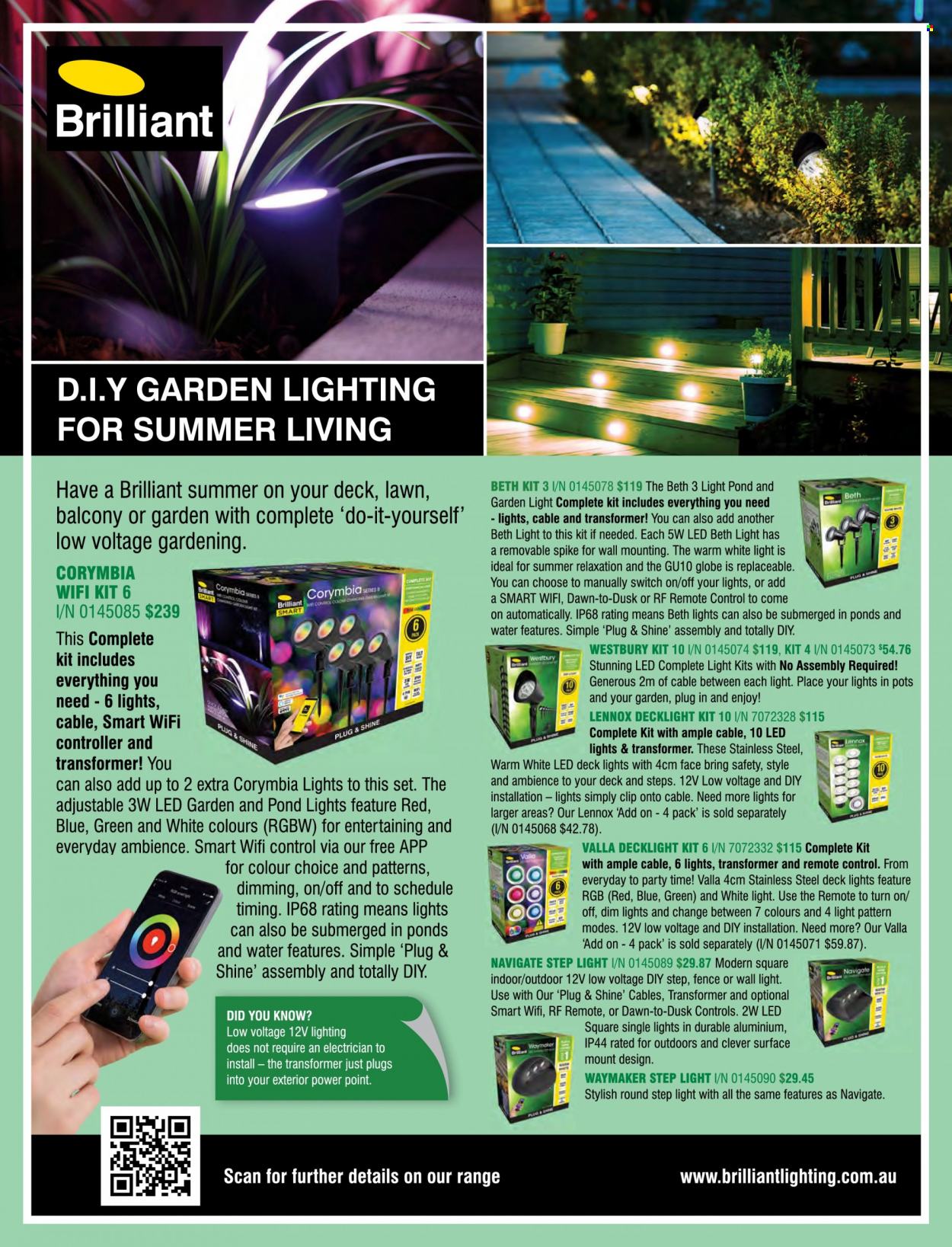 thumbnail - Bunnings Warehouse Catalogue - Sales products - pot, remote control, LED light, lighting, switch. Page 25.