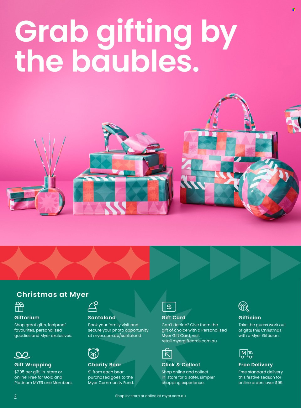 thumbnail - Myer Catalogue - Sales products - Guess, gift wrap, bauble, book. Page 2.