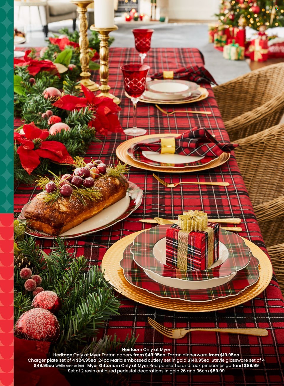 thumbnail - Myer Catalogue - Sales products - dinnerware set, glassware set, plate, cutlery set, garland. Page 7.