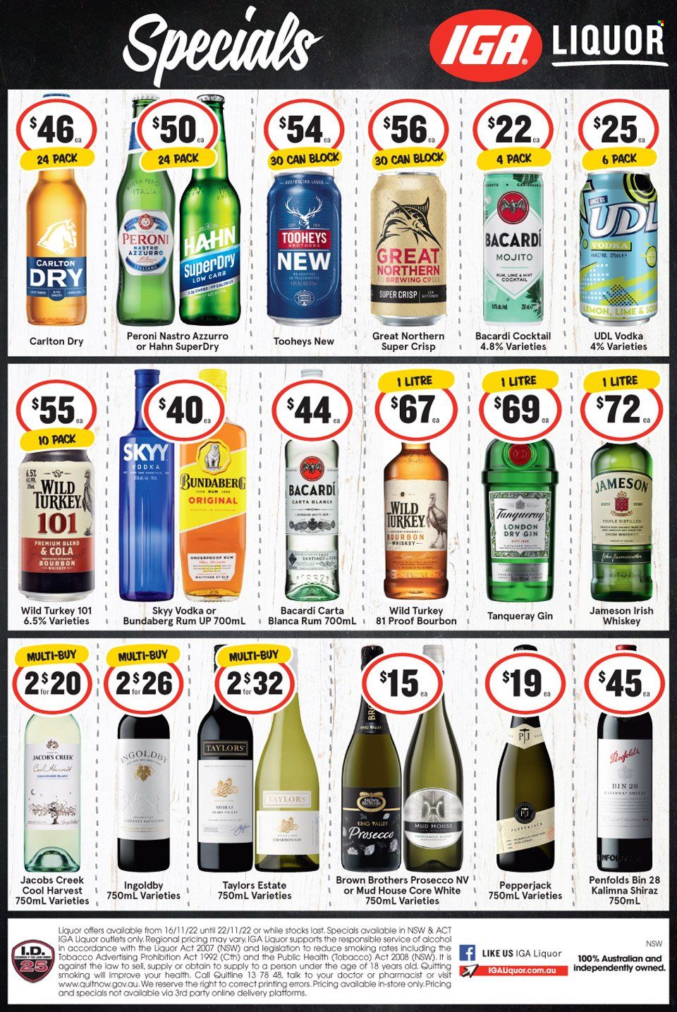 IGA LIQUOR catalogue - 16 Nov 2022 - 22 Nov 2022. Page 1