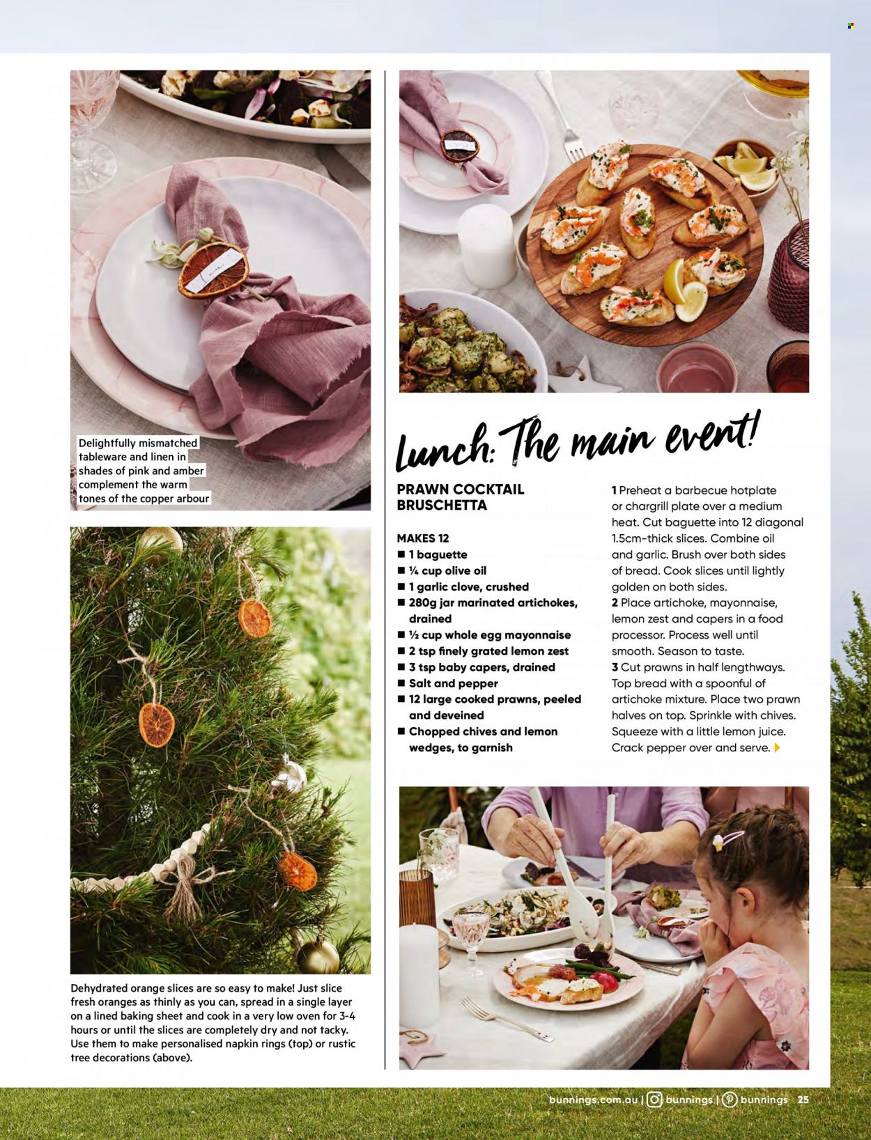 thumbnail - Bunnings Warehouse Catalogue - Sales products - tableware, plate, cup, jar, napkins, linens, oven, brush. Page 25.