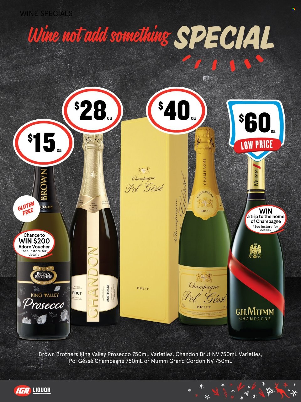 thumbnail - IGA LIQUOR Catalogue - 23 Nov 2022 - 6 Dec 2022 - Sales products - champagne, prosecco, wine, liquor, BROTHERS. Page 6.