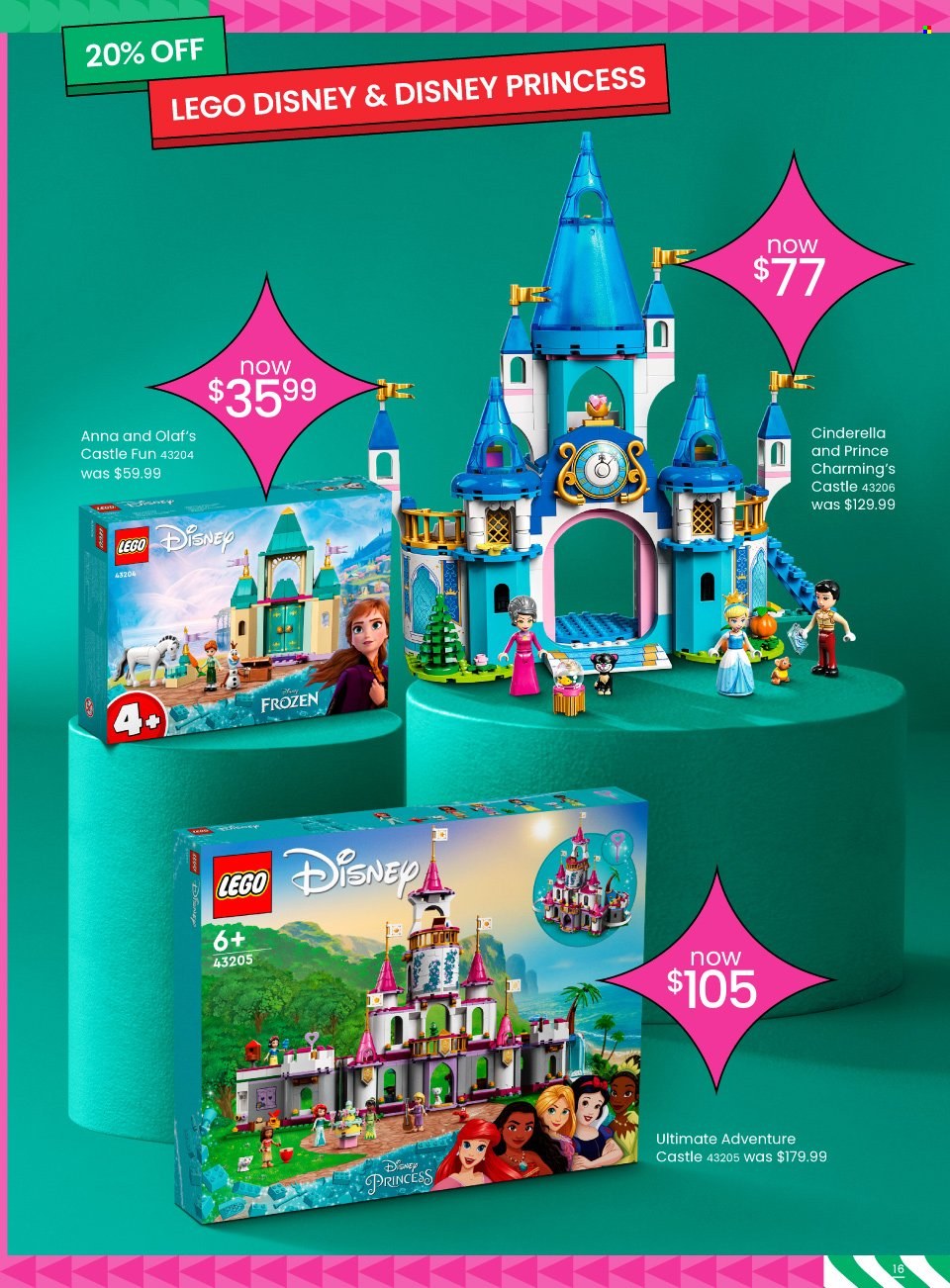 thumbnail - Myer Catalogue - 28 Nov 2022 - 24 Dec 2022 - Sales products - LEGO, princess. Page 16.