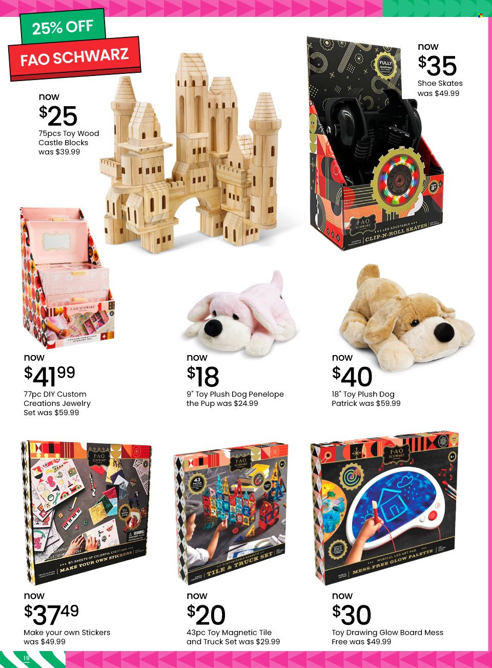 thumbnail - Myer Catalogue - 28 Nov 2022 - 24 Dec 2022 - Sales products - Palette, sticker, jewelry, FAO Schwarz, toys, magnetic tile. Page 19.