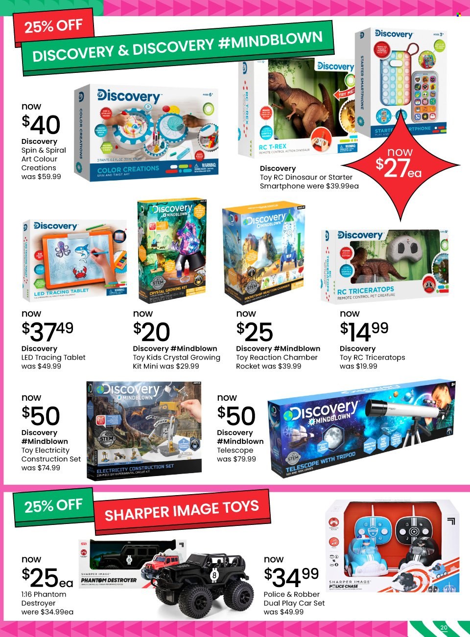 thumbnail - Myer Catalogue - 28 Nov 2022 - 24 Dec 2022 - Sales products - remote control, rocket, toys, dinosaur. Page 20.