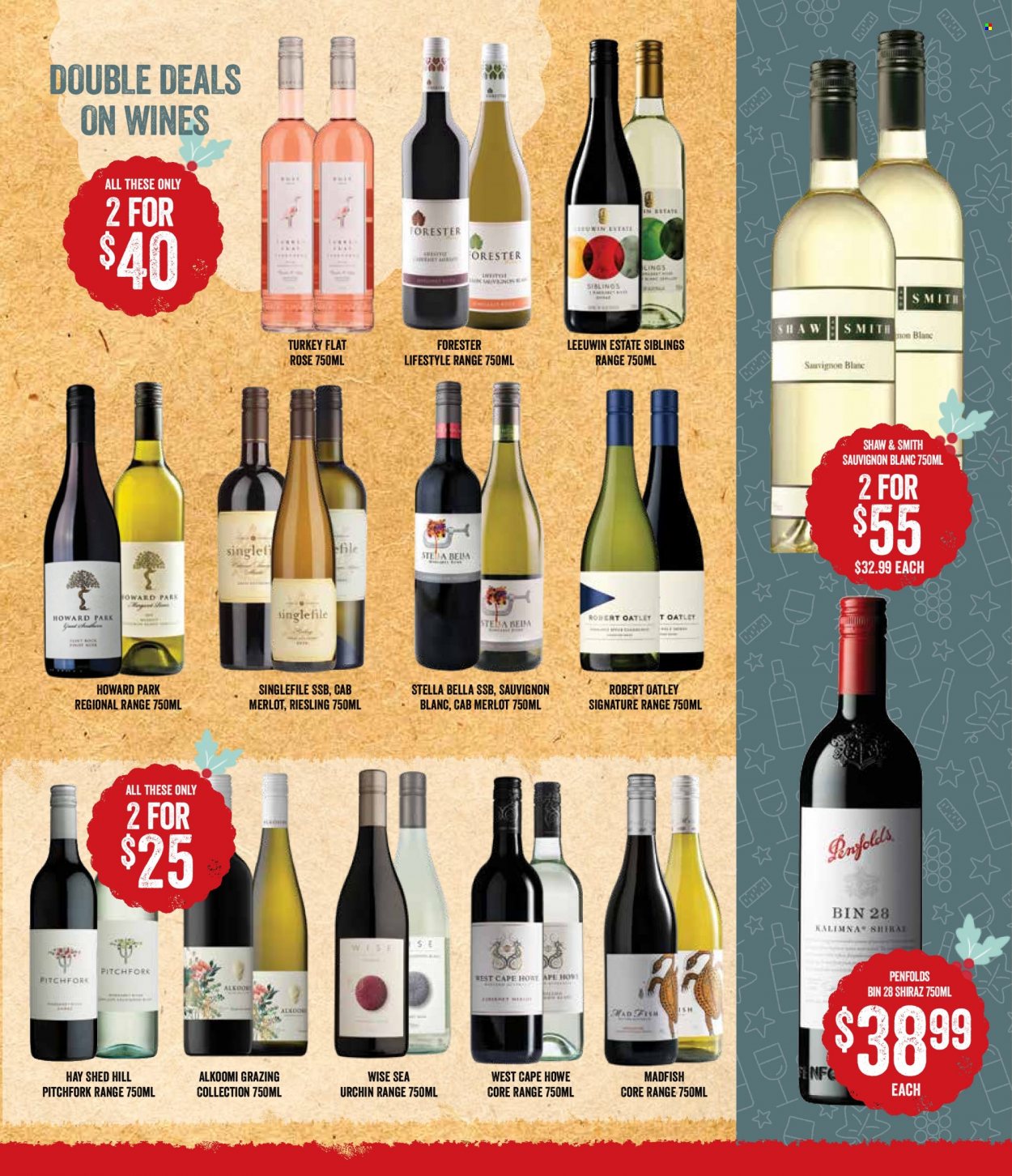 thumbnail - Spudshed Catalogue - 30 Nov 2022 - 6 Dec 2022 - Sales products - Bella, sea urchin, fish, red wine, Riesling, white wine, Merlot, Shiraz, Sauvignon Blanc, rosé wine. Page 14.