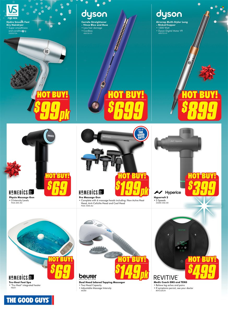 thumbnail - The Good Guys Catalogue - 1 Dec 2022 - 7 Dec 2022 - Sales products - Beurer, Dyson, massager, foot spa, hair dryer, straightener, Revitive, heater. Page 4.