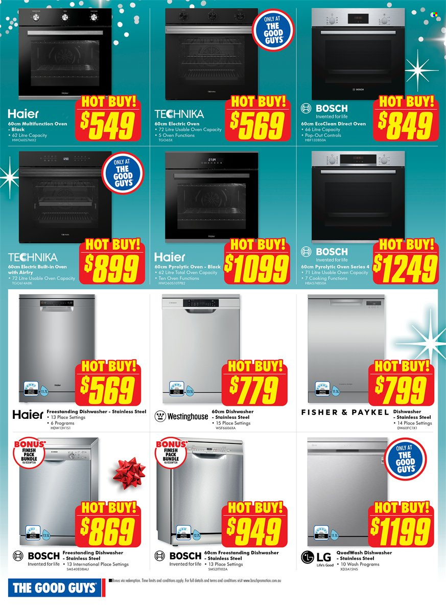 thumbnail - The Good Guys Catalogue - 1 Dec 2022 - 7 Dec 2022 - Sales products - LG, Haier, oven, dishwasher. Page 6.