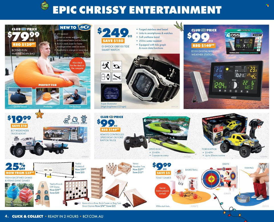 thumbnail - BCF Catalogue - 30 Nov 2022 - 24 Dec 2022 - Sales products - smart watch, basketball, boat. Page 7.