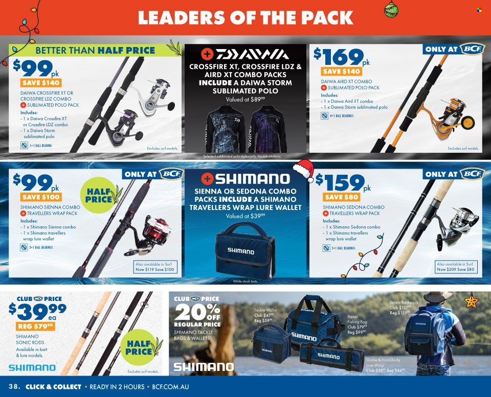 thumbnail - BCF Catalogue - 30 Nov 2022 - 24 Dec 2022 - Sales products - bag, wallet, Shimano, fishing rod, DAIWA, tackle backpack. Page 41.