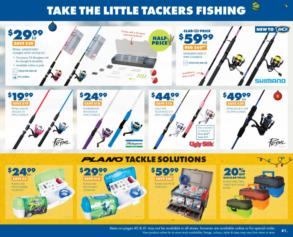thumbnail - BCF Catalogue - 30 Nov 2022 - 24 Dec 2022 - Sales products - tray, Shimano, fishing rod, tackle kit. Page 44.