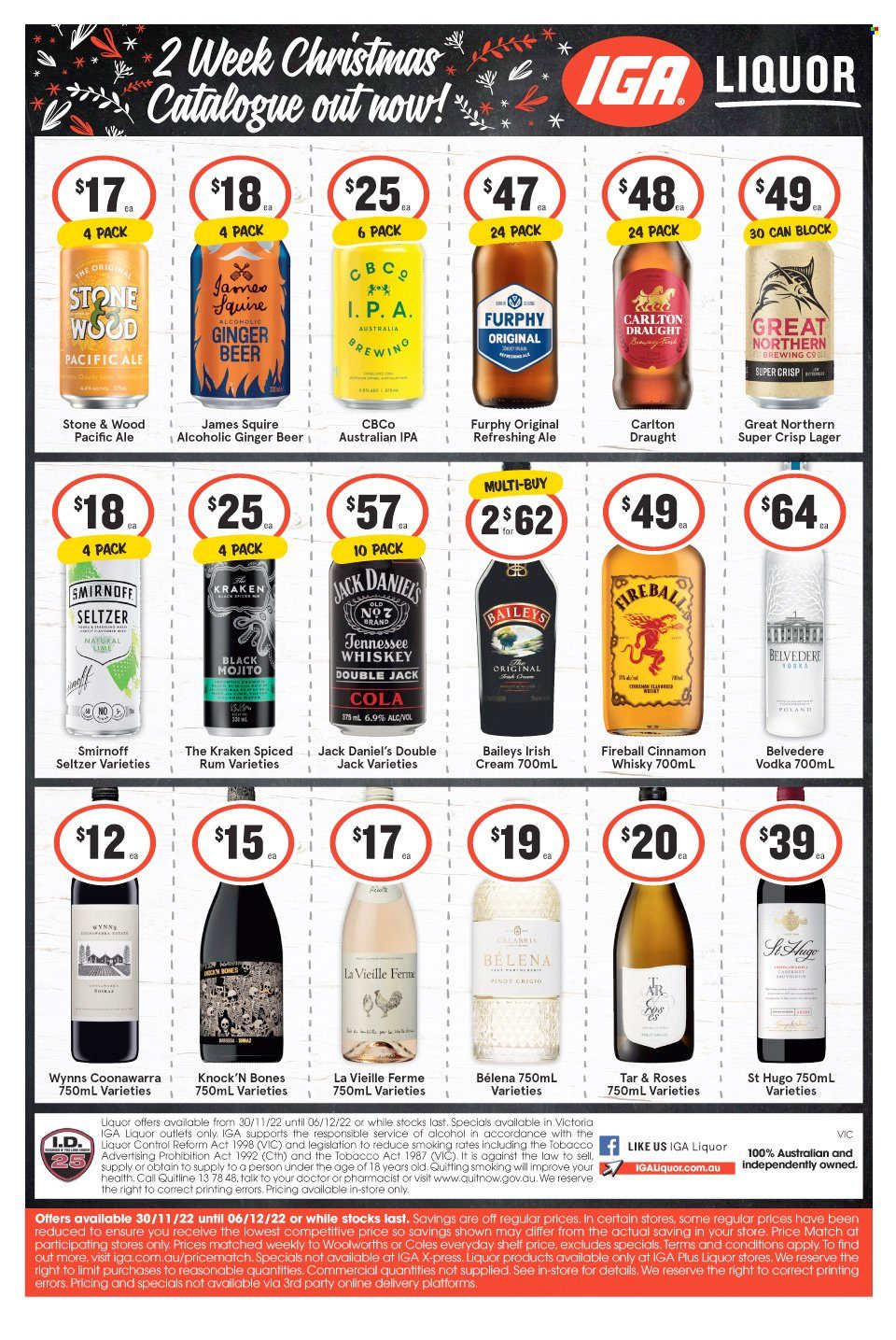 IGA LIQUOR catalogue - 30 Nov 2022 - 6 Dec 2022. Page 1
