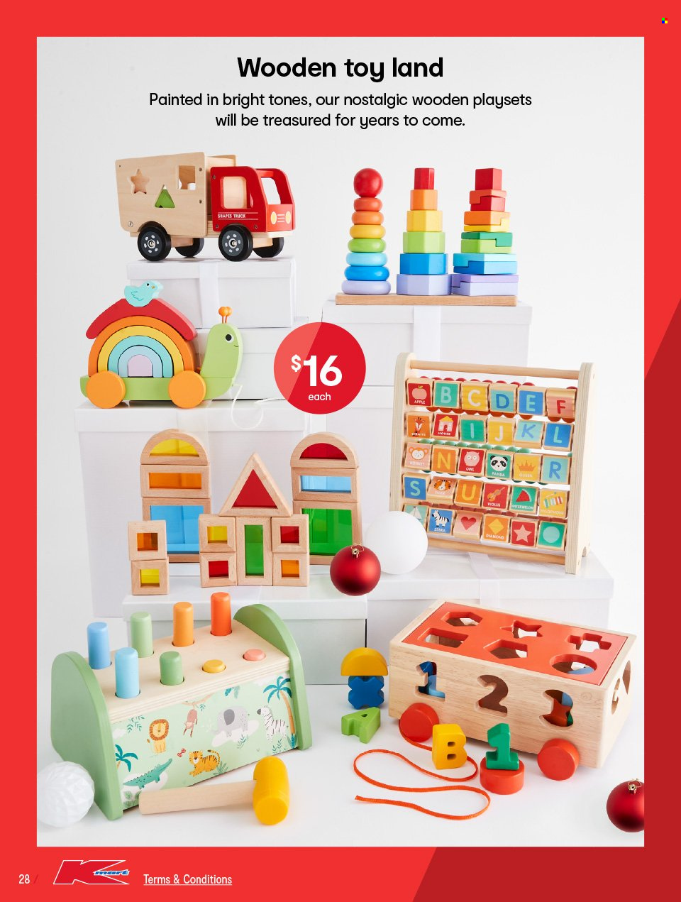 thumbnail - Kmart Catalogue - 1 Dec 2022 - 14 Dec 2022 - Sales products - play set, toys, wooden toy. Page 28.