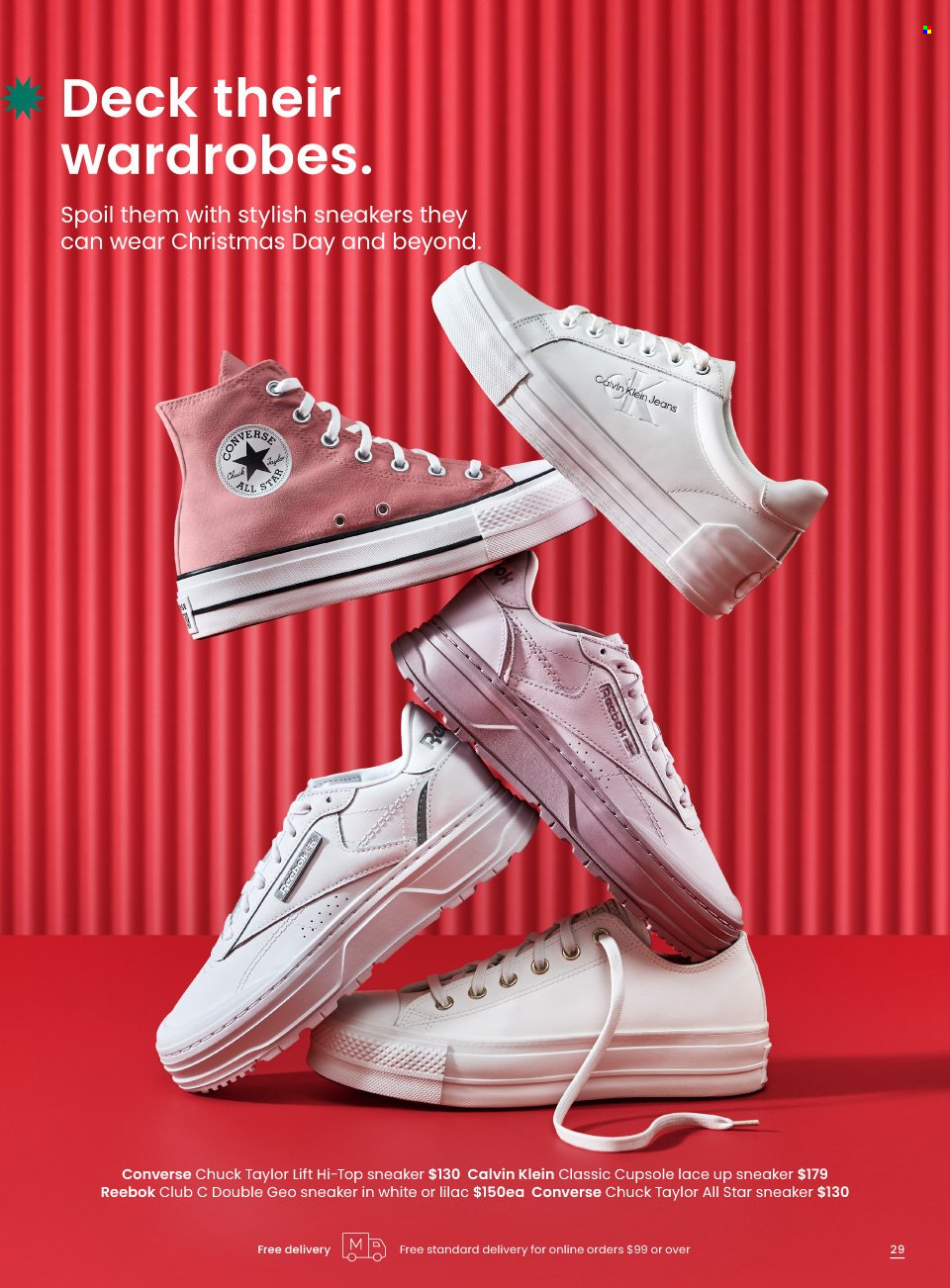 thumbnail - Myer Catalogue - Sales products - Calvin Klein, Converse, Reebok, sneakers, jeans. Page 29.