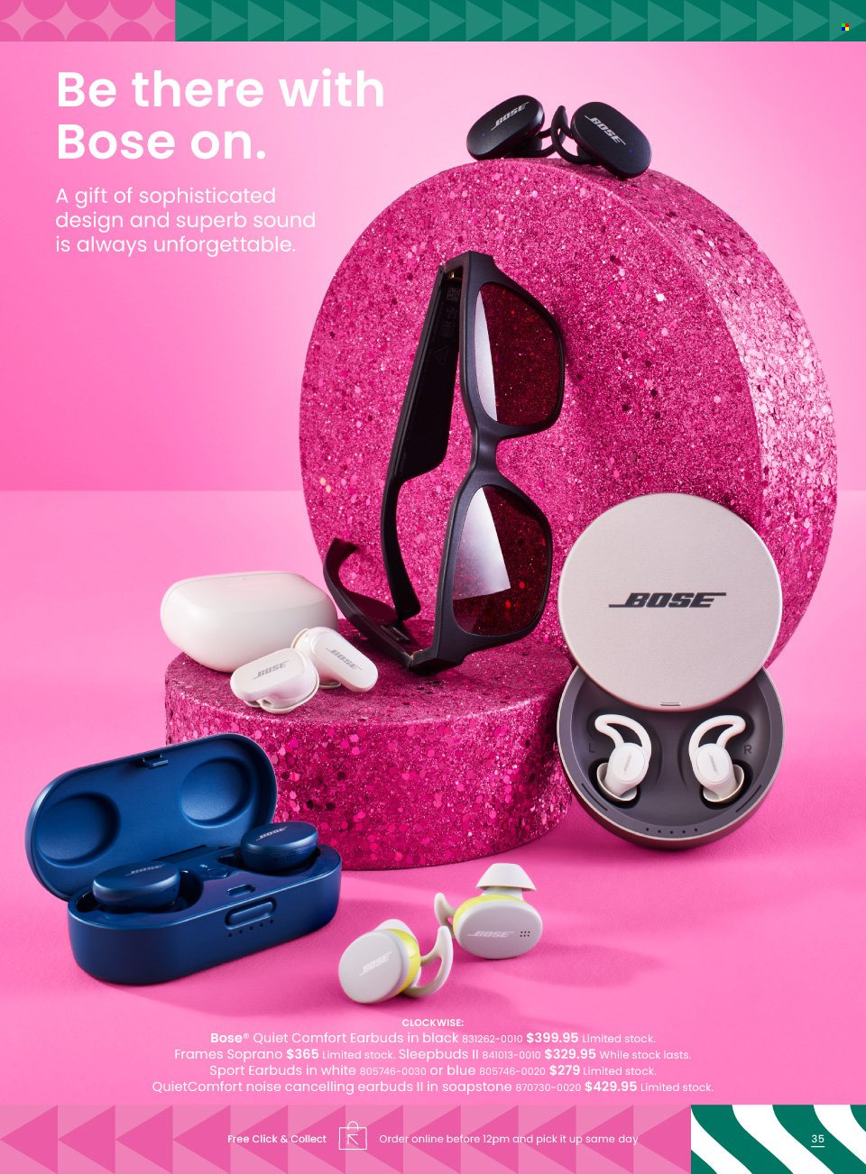 thumbnail - Myer Catalogue - Sales products - BOSE, earbuds. Page 35.
