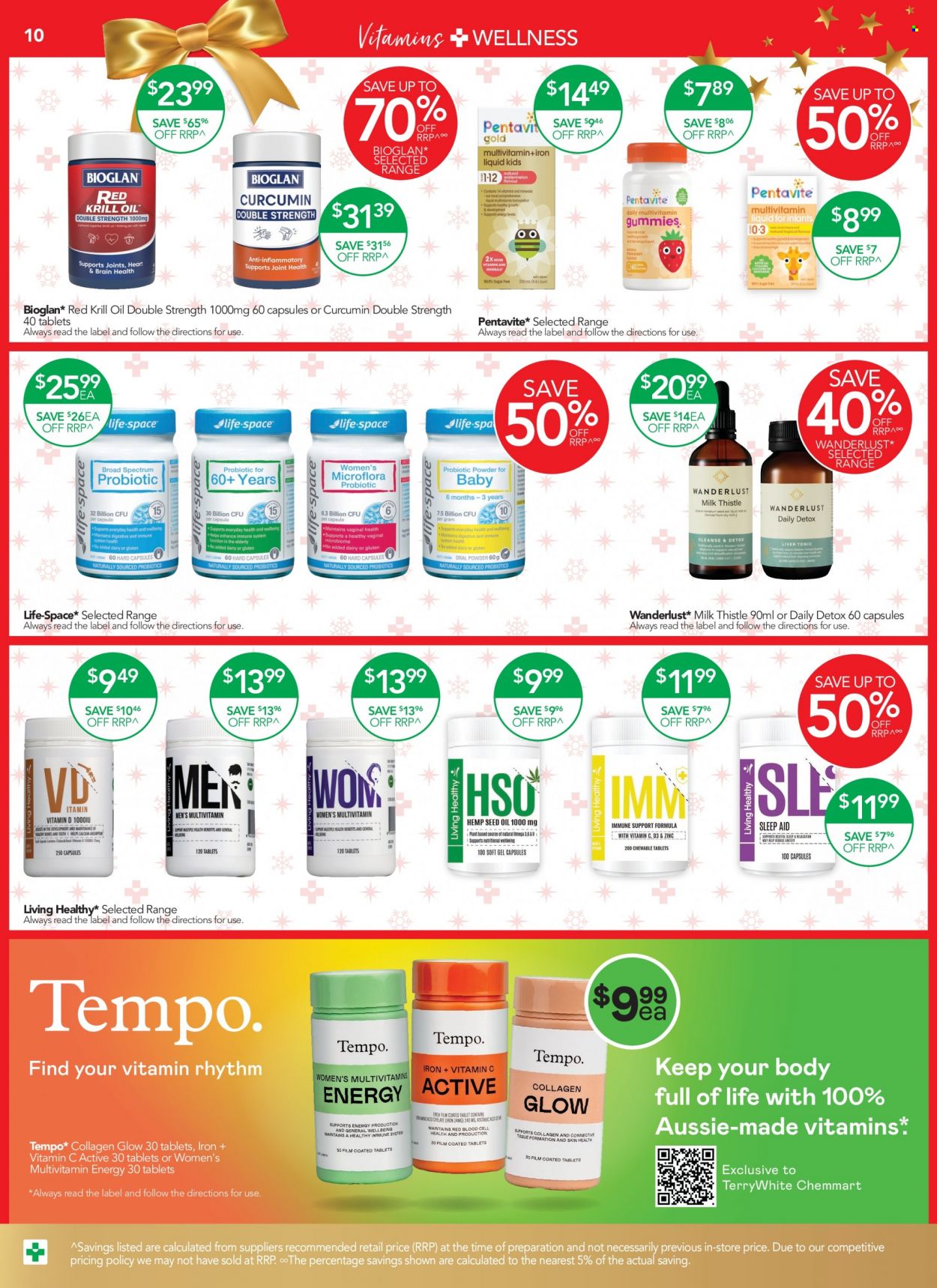 thumbnail - TerryWhite Chemmart Catalogue - 1 Dec 2022 - 24 Dec 2022 - Sales products - Swisse, Aussie, multivitamin, vitamin c, Bioglan. Page 10.