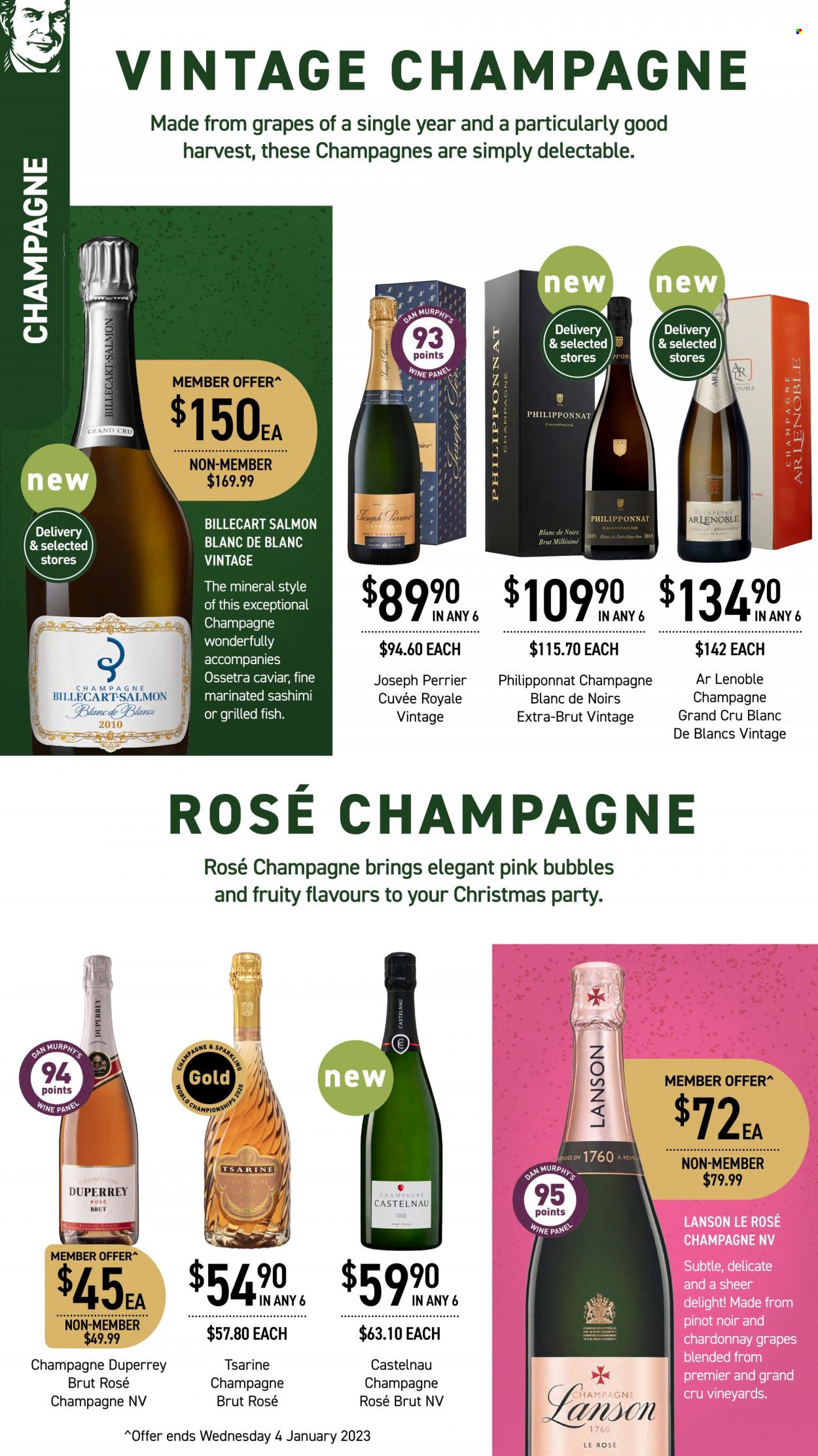 thumbnail - Dan Murphy's Catalogue - 1 Dec 2022 - 14 Dec 2022 - Sales products - red wine, champagne, Pinot Noir, Cuvée, Lanson, rosé wine. Page 6.