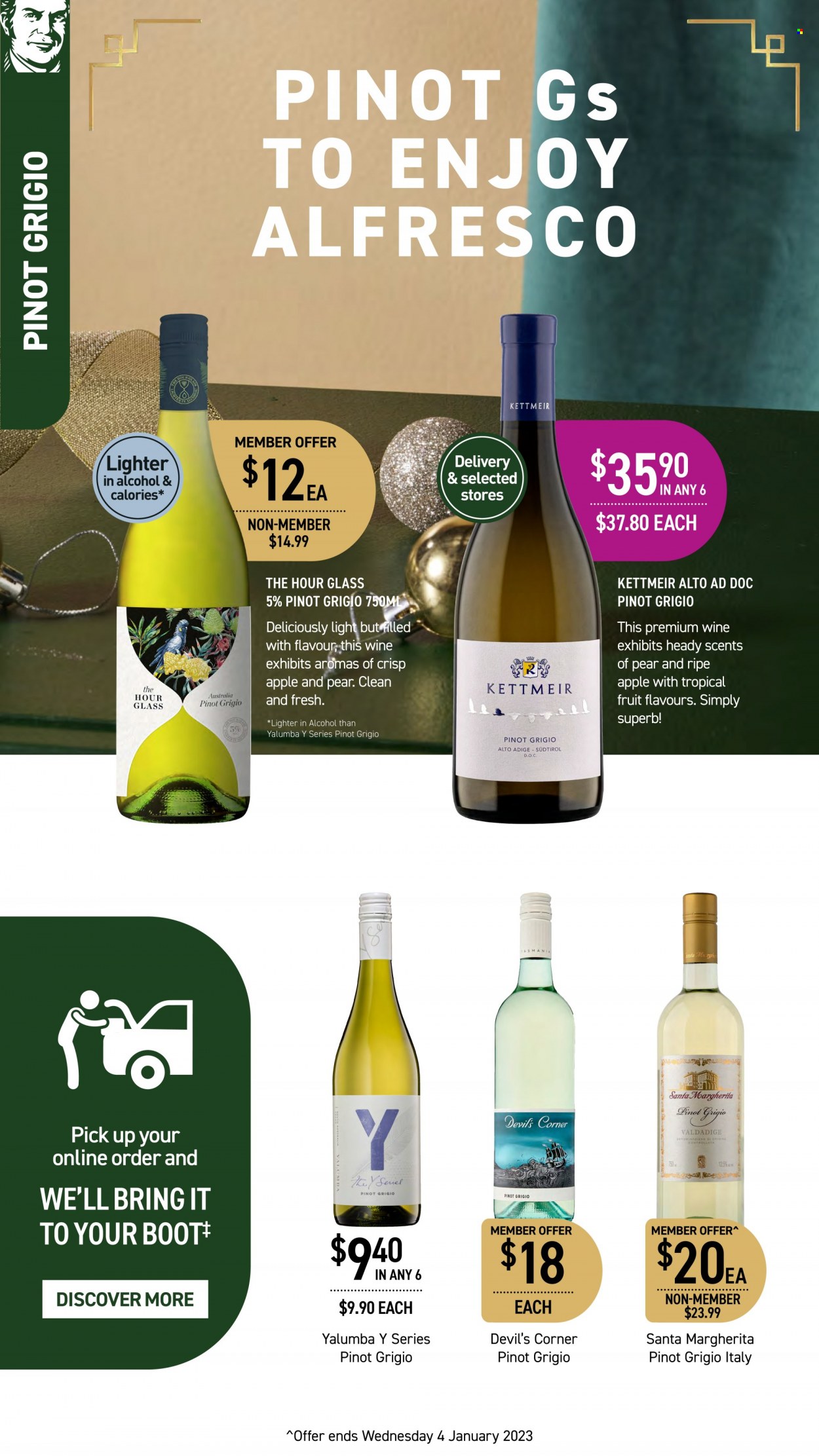 thumbnail - Dan Murphy's Catalogue - 1 Dec 2022 - 14 Dec 2022 - Sales products - white wine, wine, alcohol, Pinot Grigio. Page 12.