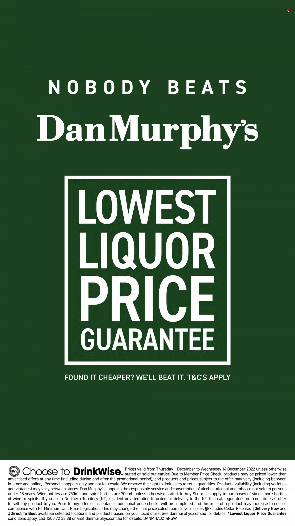 thumbnail - Dan Murphy's Catalogue - 1 Dec 2022 - 14 Dec 2022 - Sales products - liquor. Page 50.